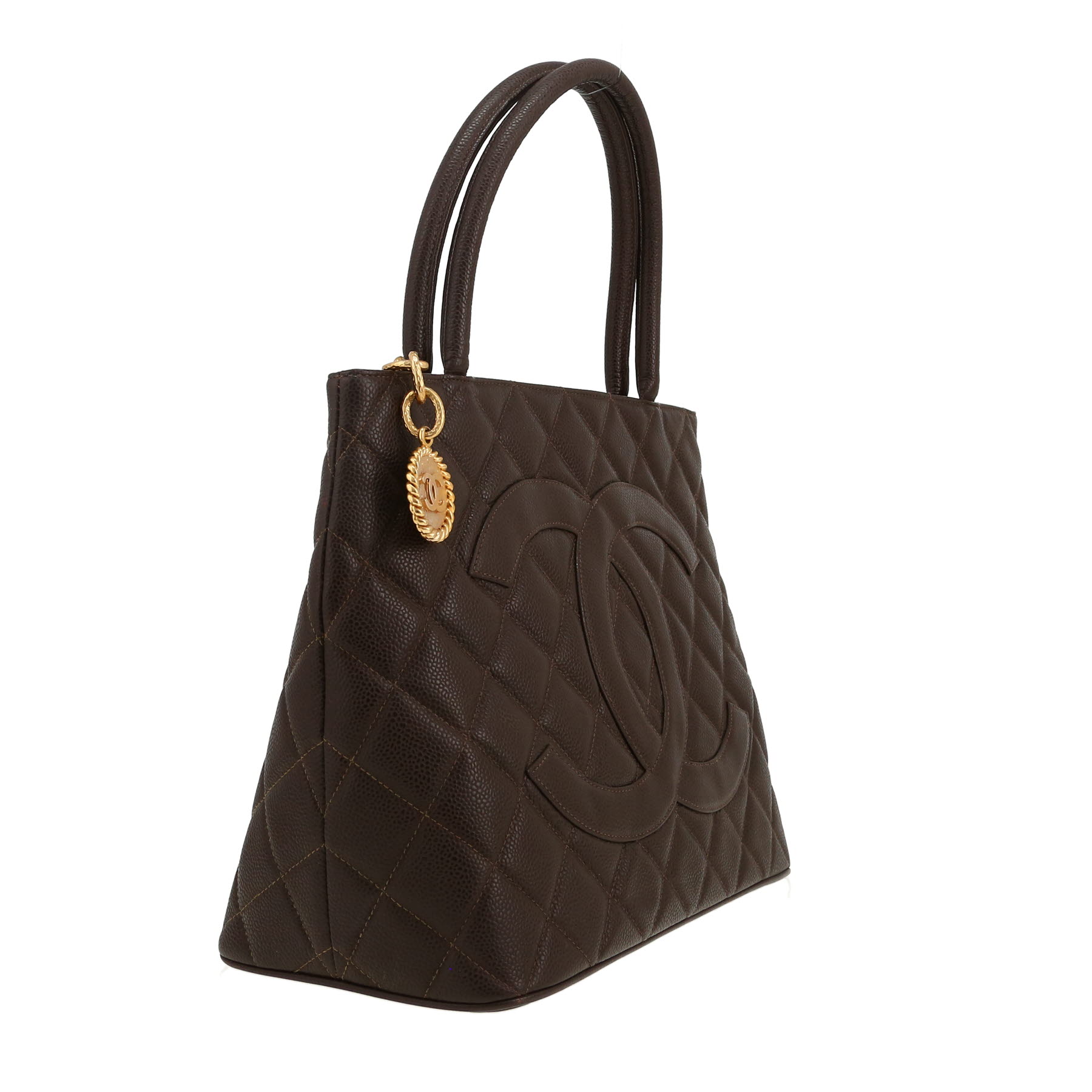 Chanel  Medaillon handbag  in brown leather