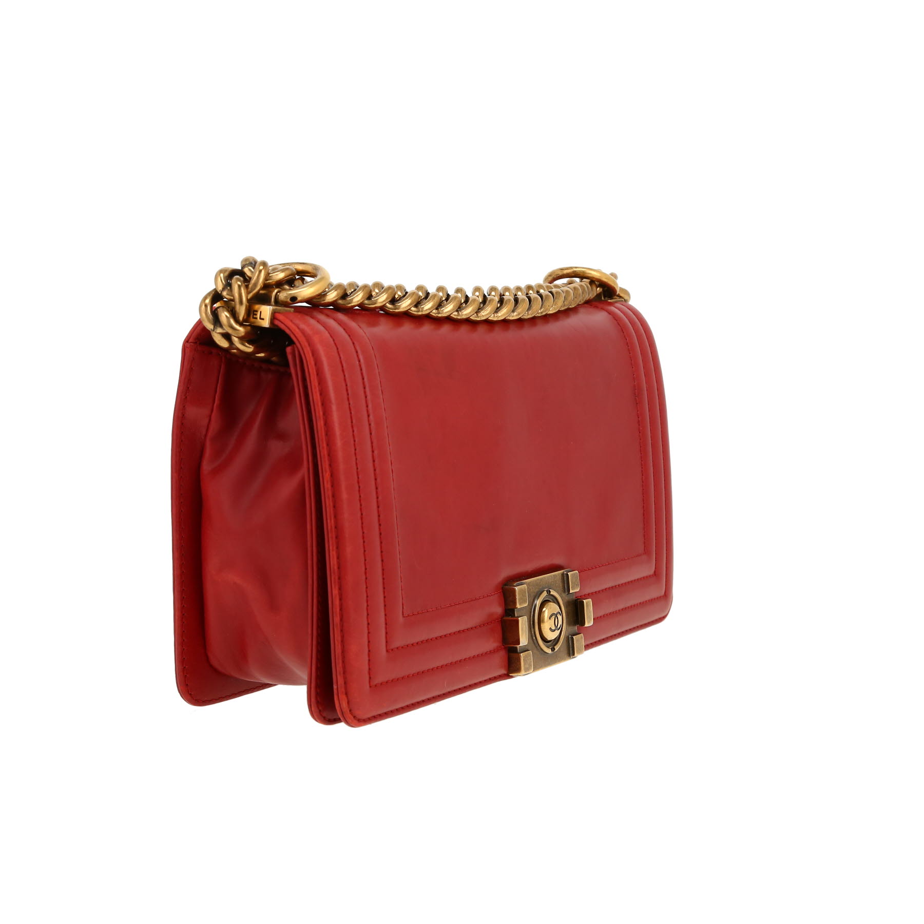 Bolso bandolera Chanel  Boy en cuero rojo