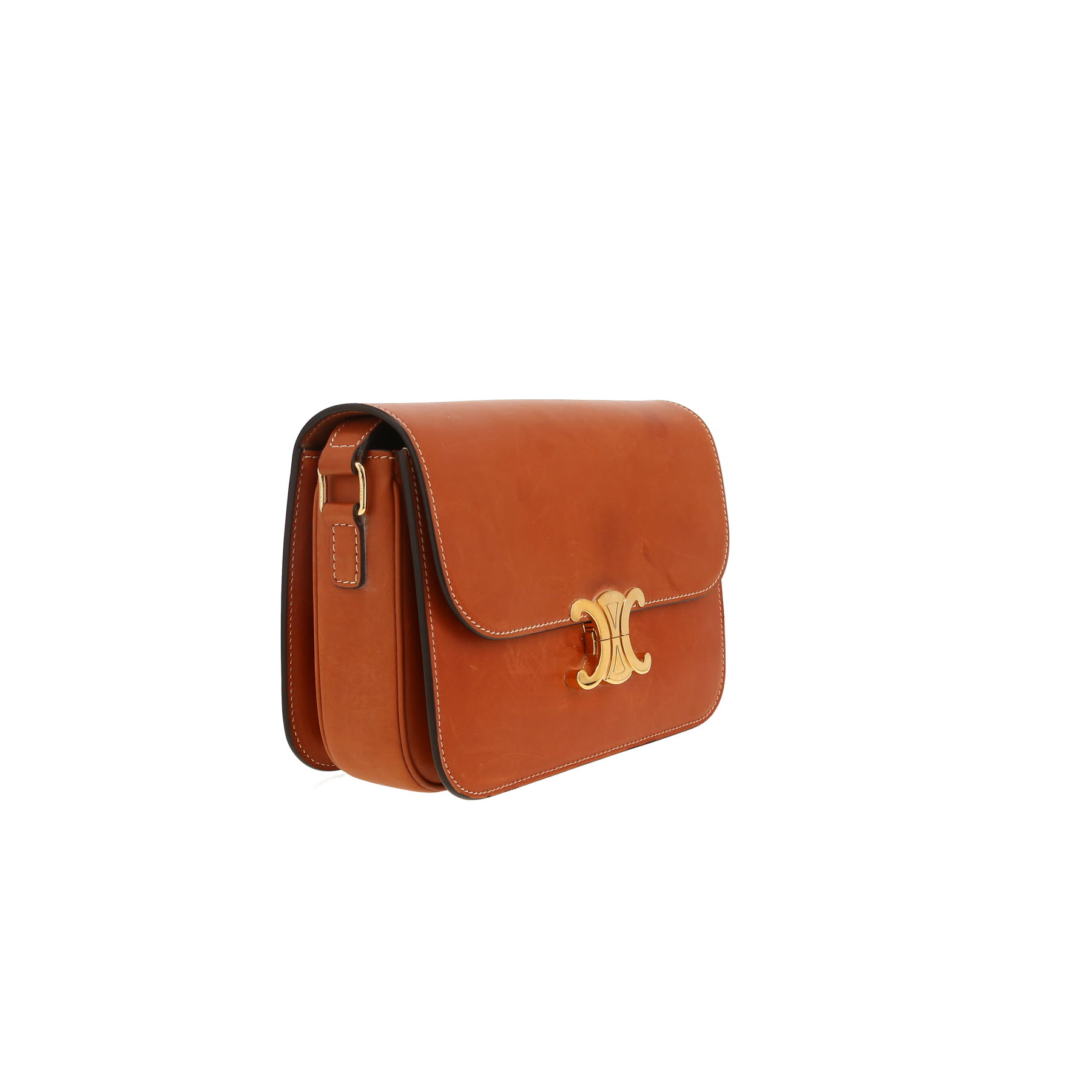 Celine  Triomphe shoulder bag  in natural leather