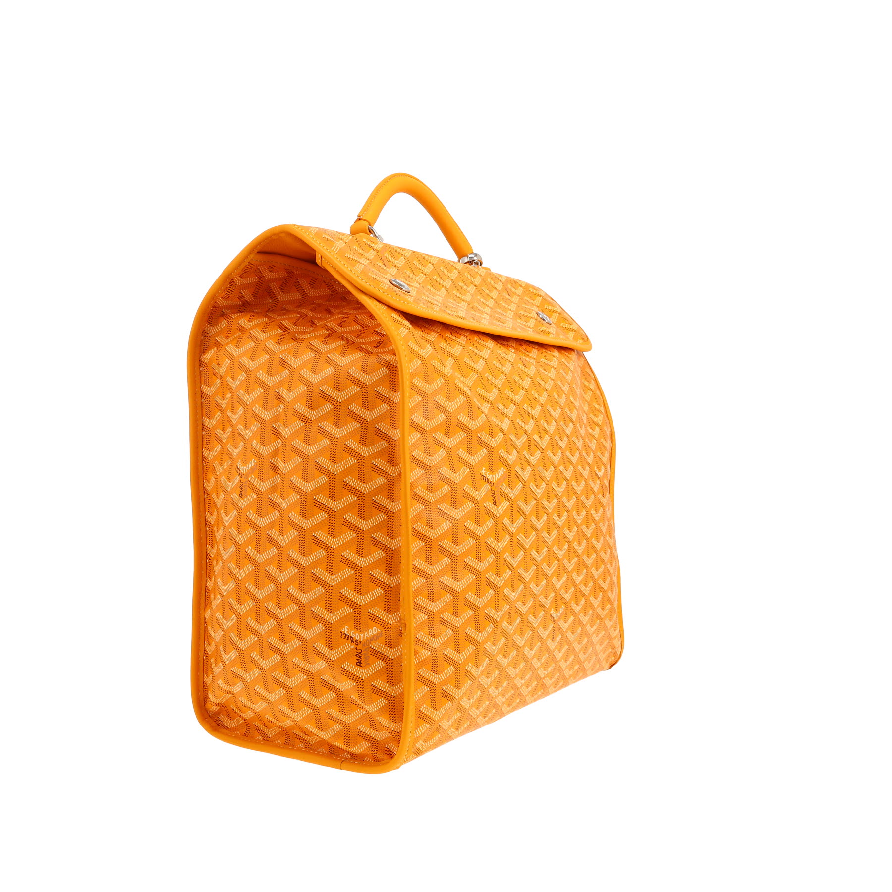 Goyard  Saint Leger backpack  in yellow Goyard canvas  and yellow leather