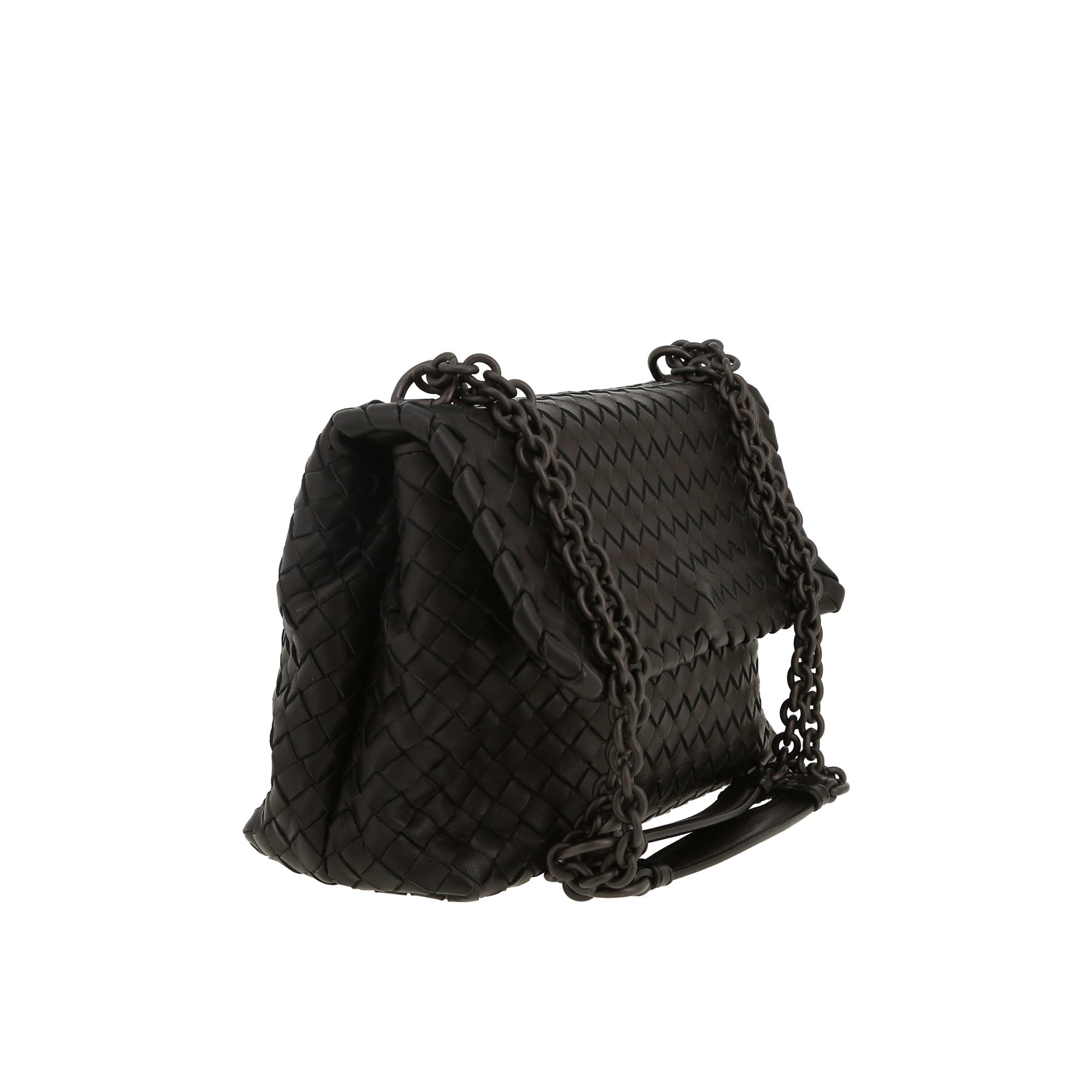 Sac bandoulière Bottega Veneta  Olimpia en cuir intrecciato noir