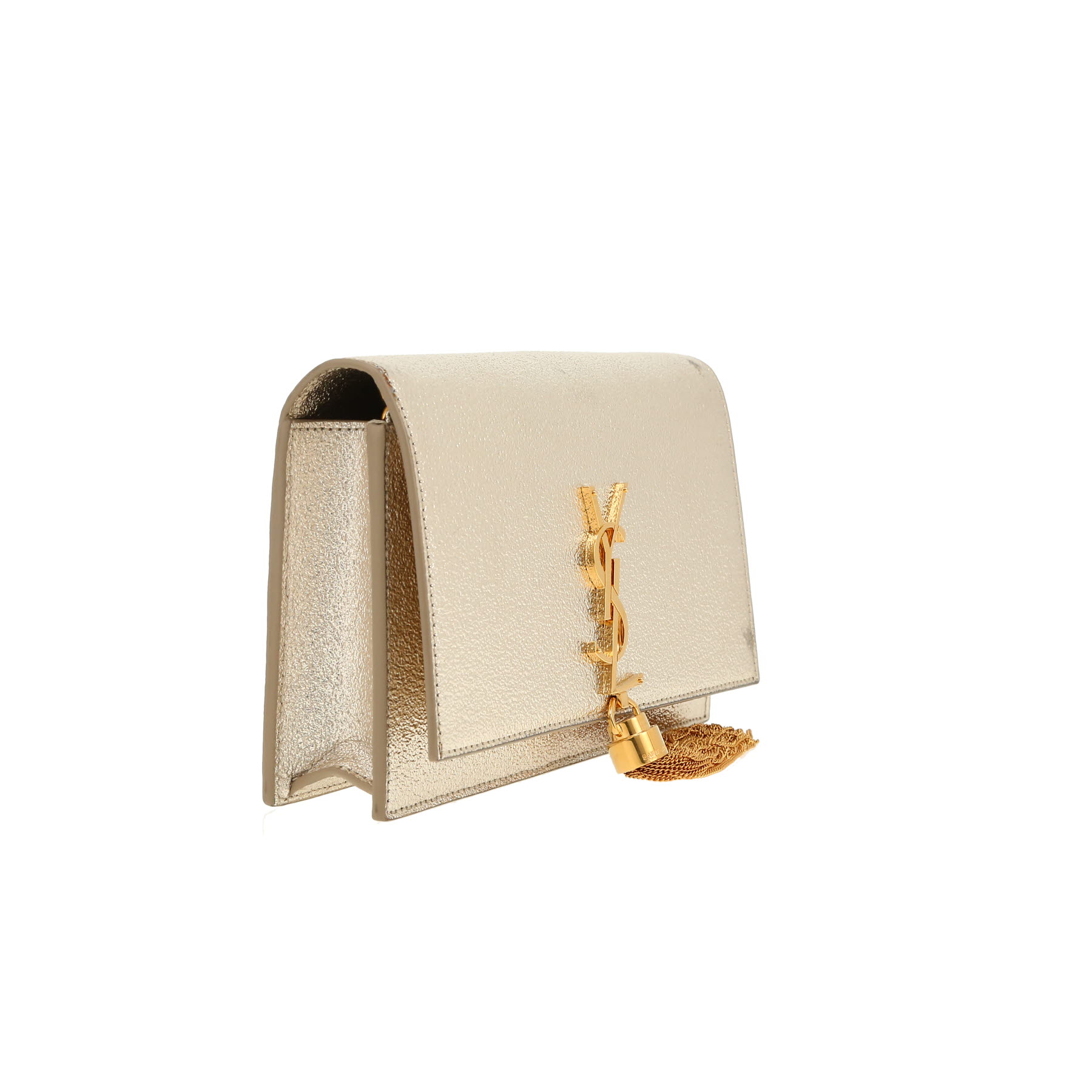 Saint Laurent  Kate Pompon shoulder bag  in gold leather