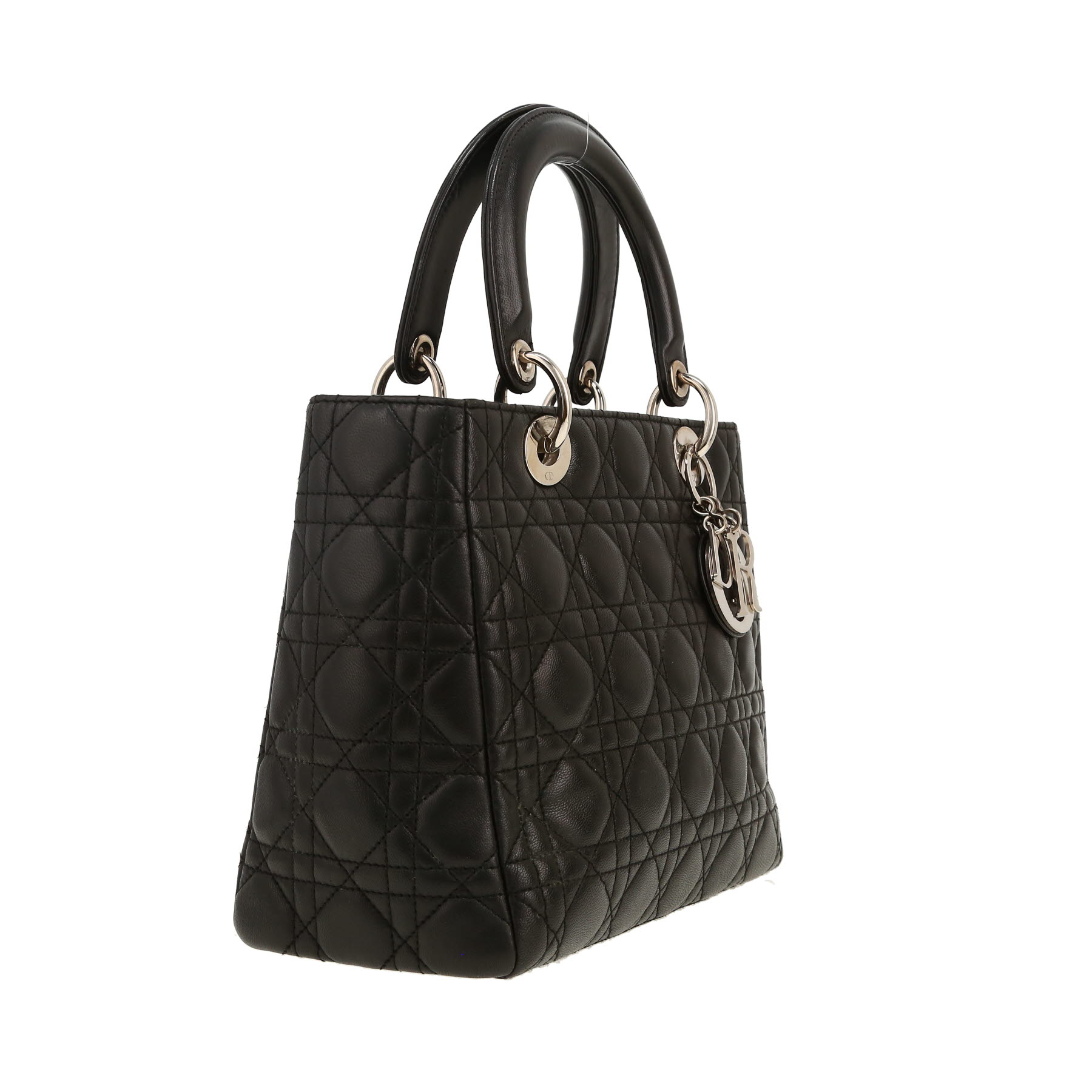 Sac à main Dior  Lady Dior en cuir cannage noir