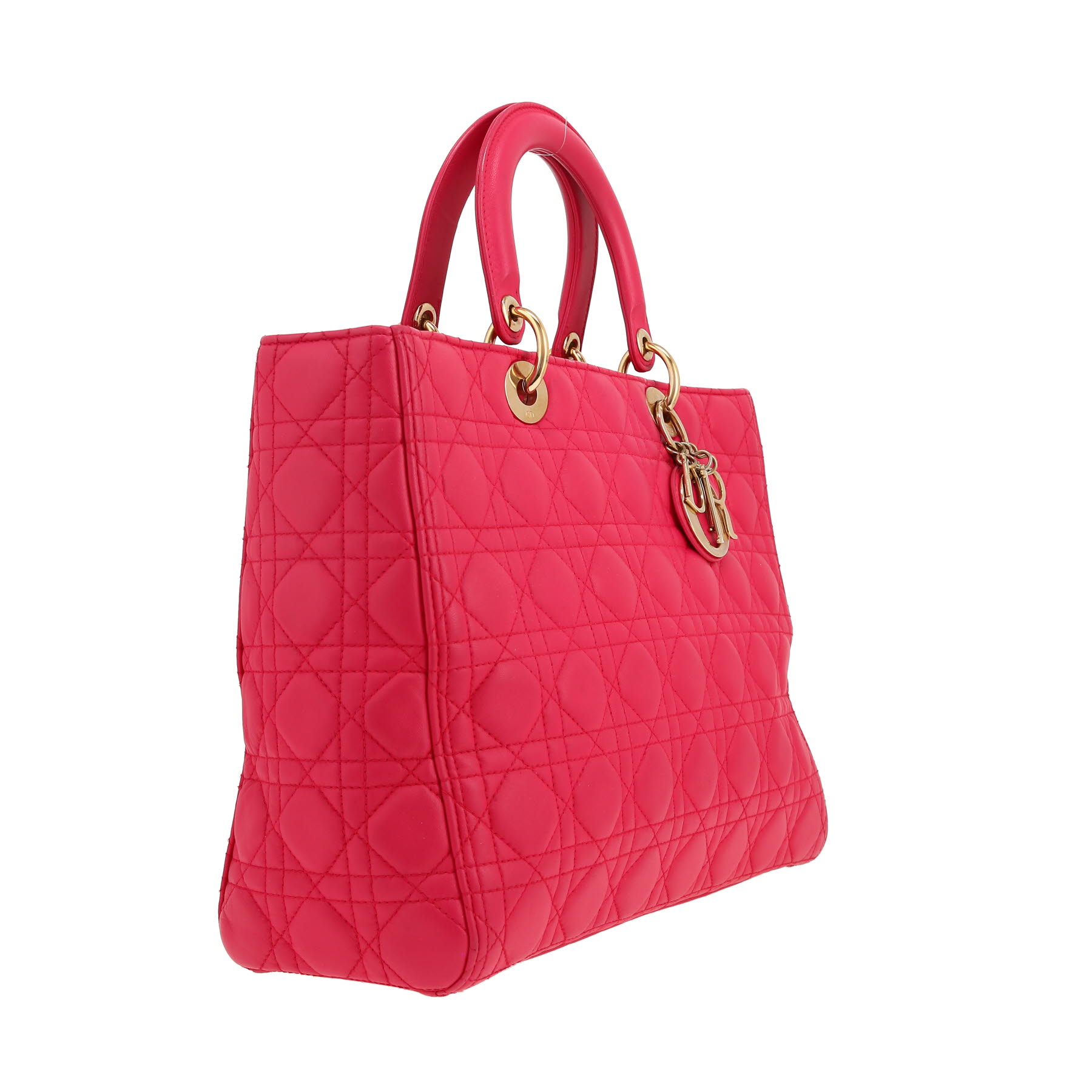 Dior  Lady Dior handbag  in pink leather cannage