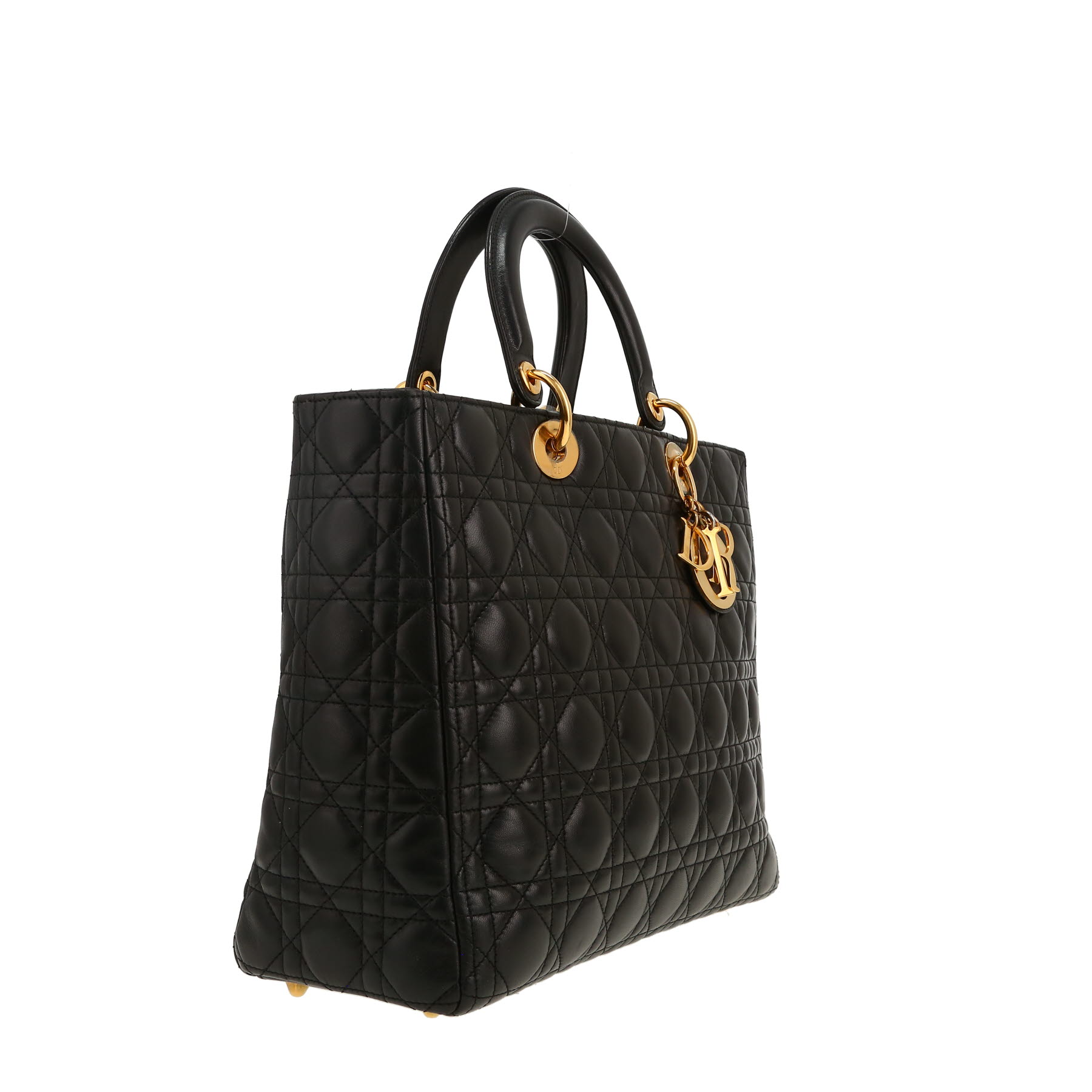 Sac à main Dior  Lady Dior en cuir cannage noir
