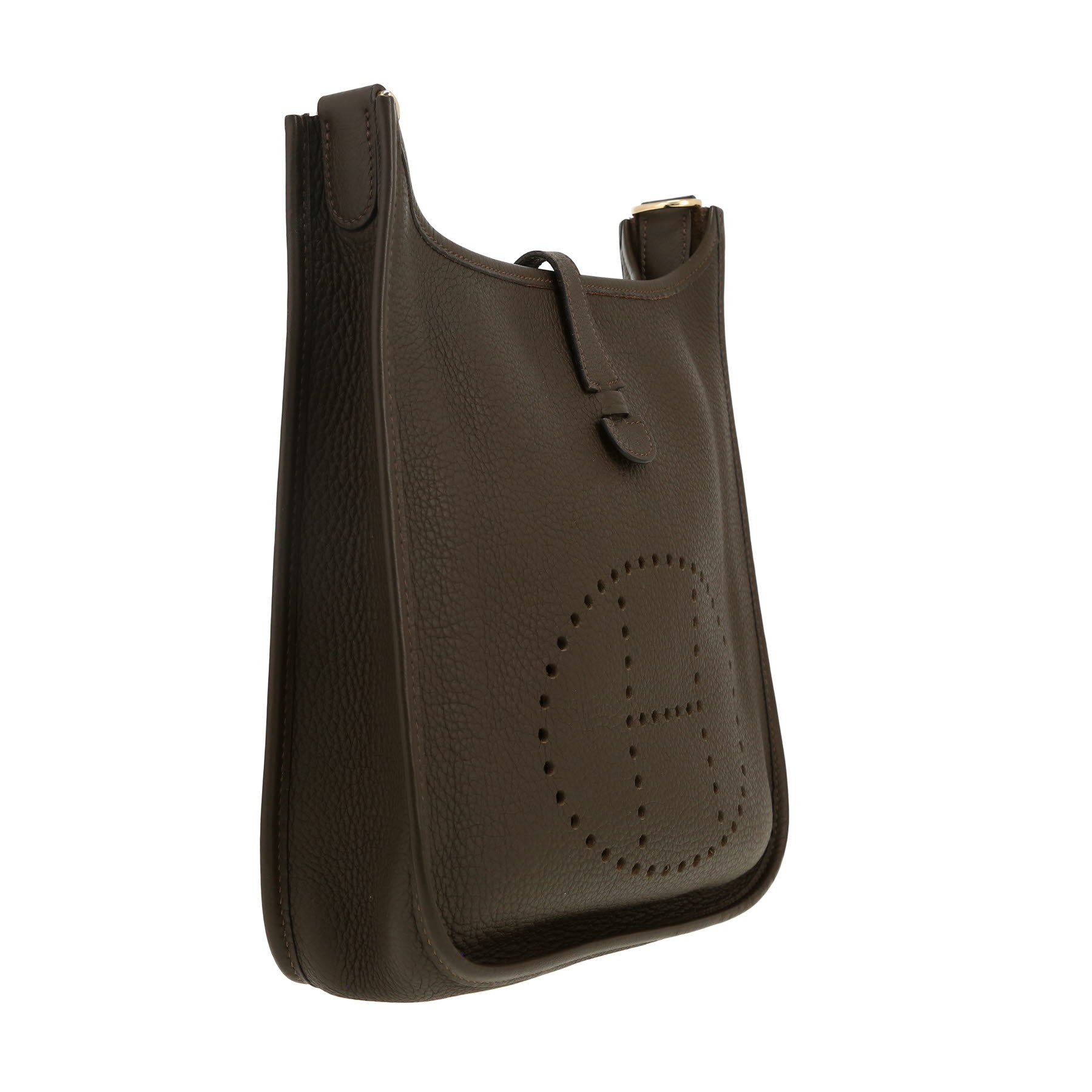 Hermès  Evelyne shoulder bag  in khaki togo leather