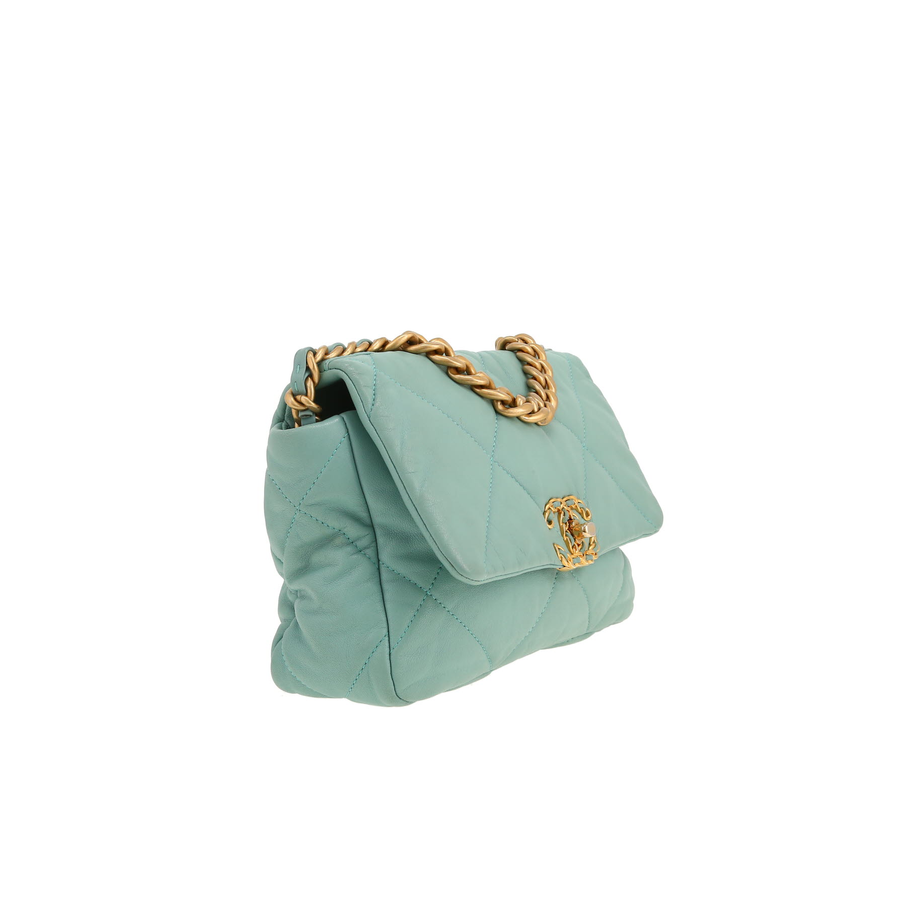 Borsa a tracolla Chanel  19 in pelle trapuntata blu