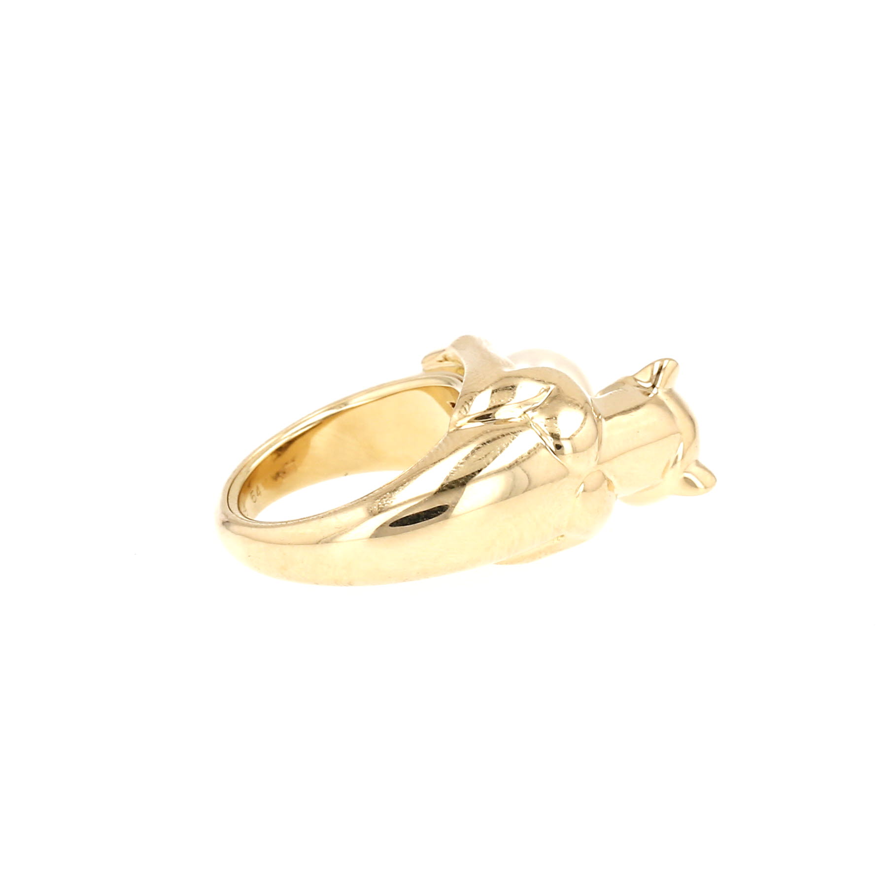 Cartier Panthère Vedra ring in yellow gold, cultured pearl and onyxand in emerald