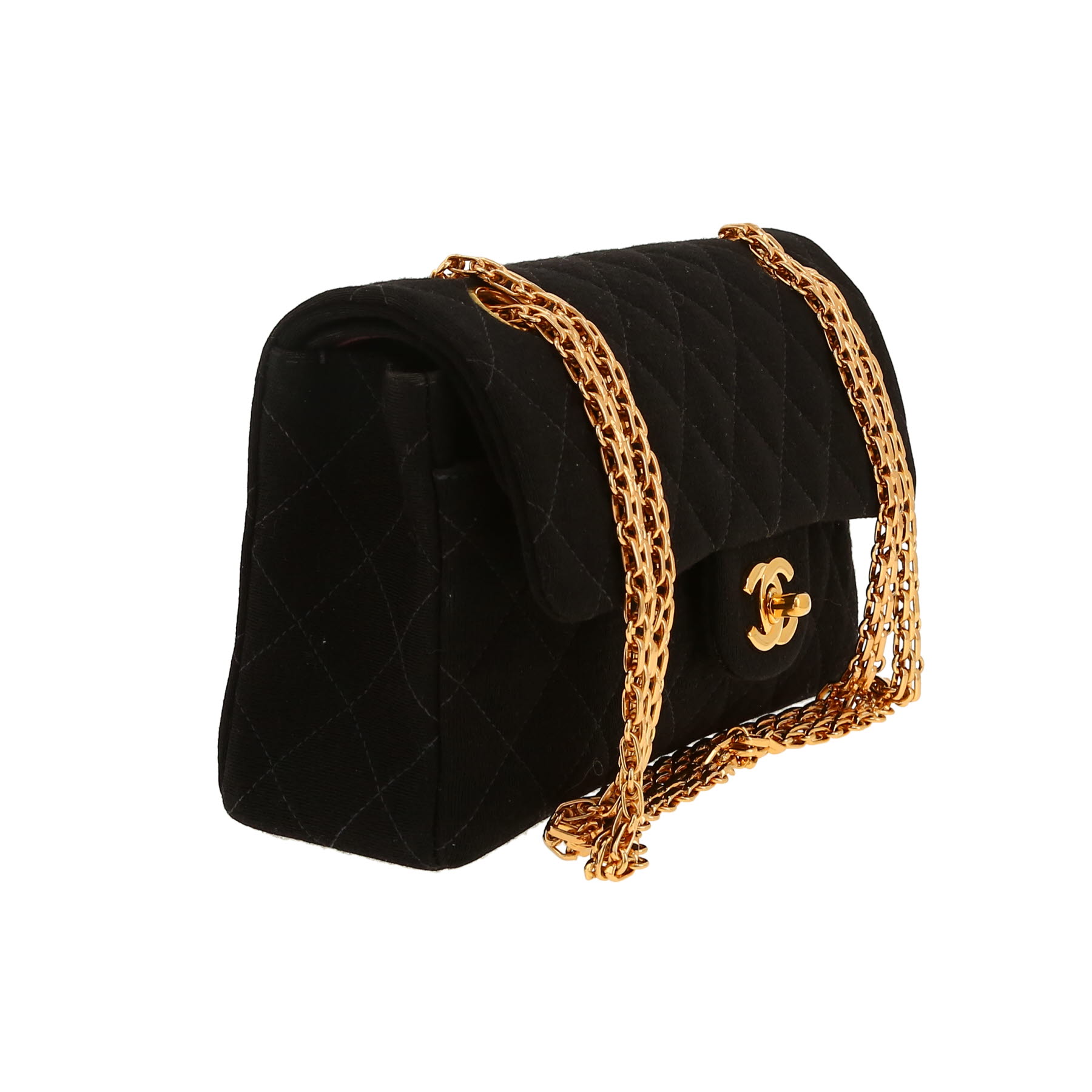 Chanel  Timeless Petit handbag  in black jersey
