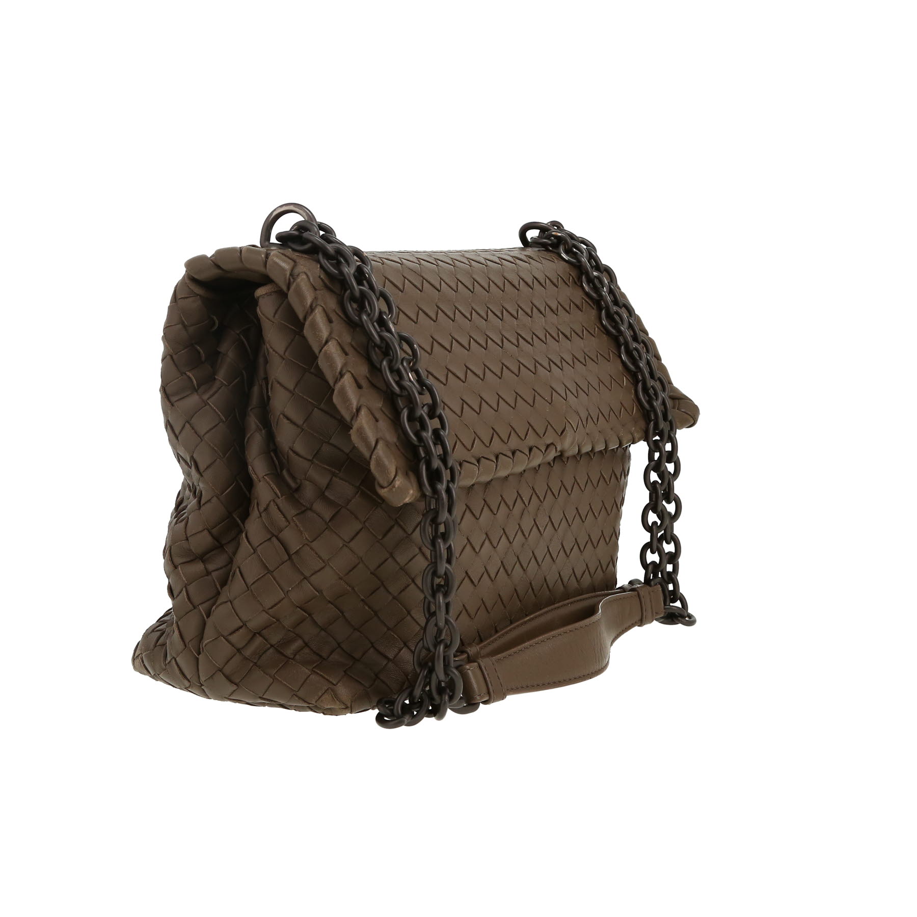 Bottega Veneta  Olimpia handbag  in brown intrecciato leather