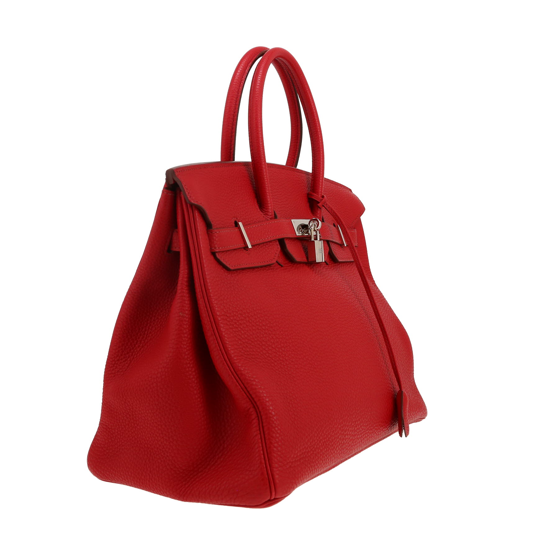 Bolso de mano Hermès  Birkin 35 cm en cuero togo rojo