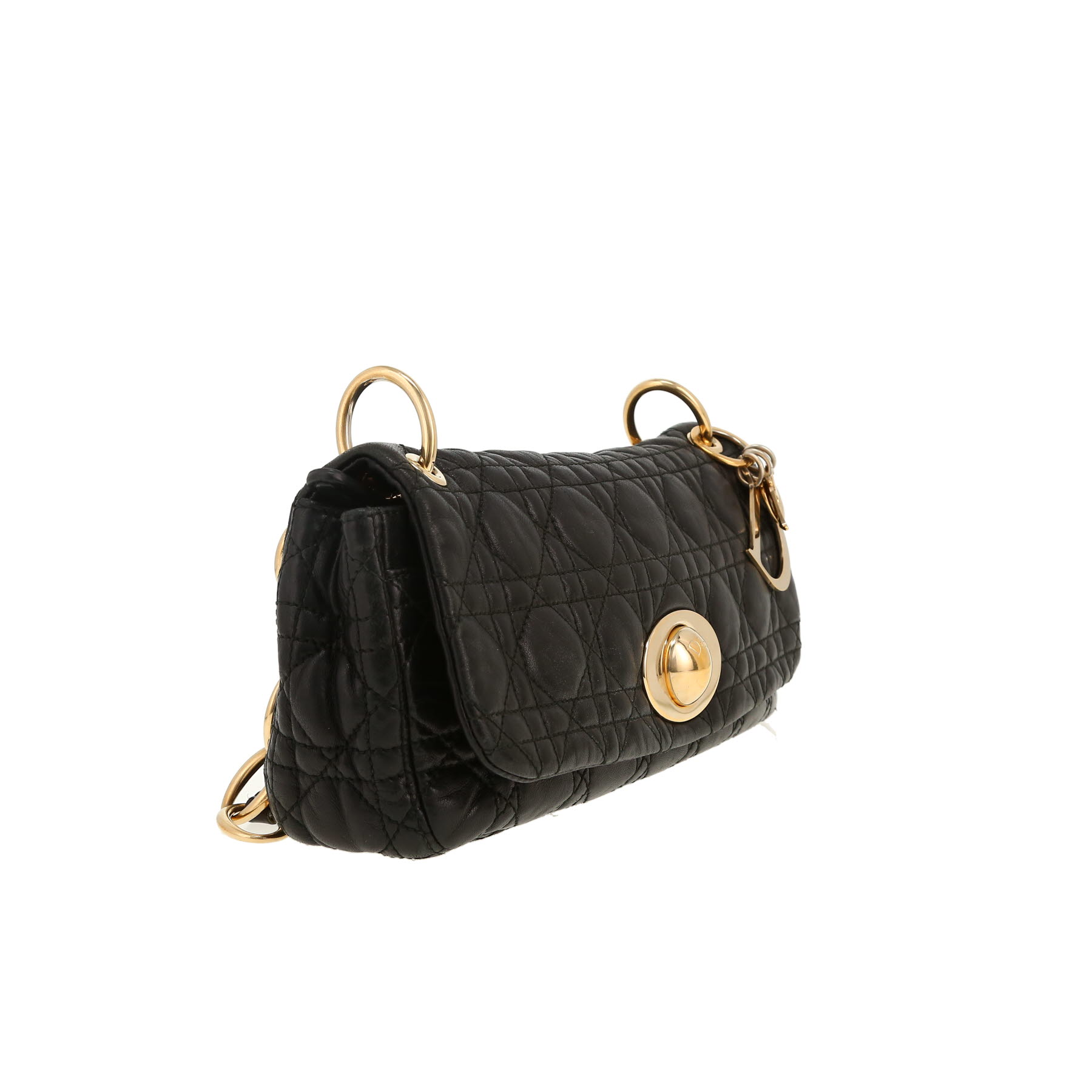Dior   handbag  in black leather cannage