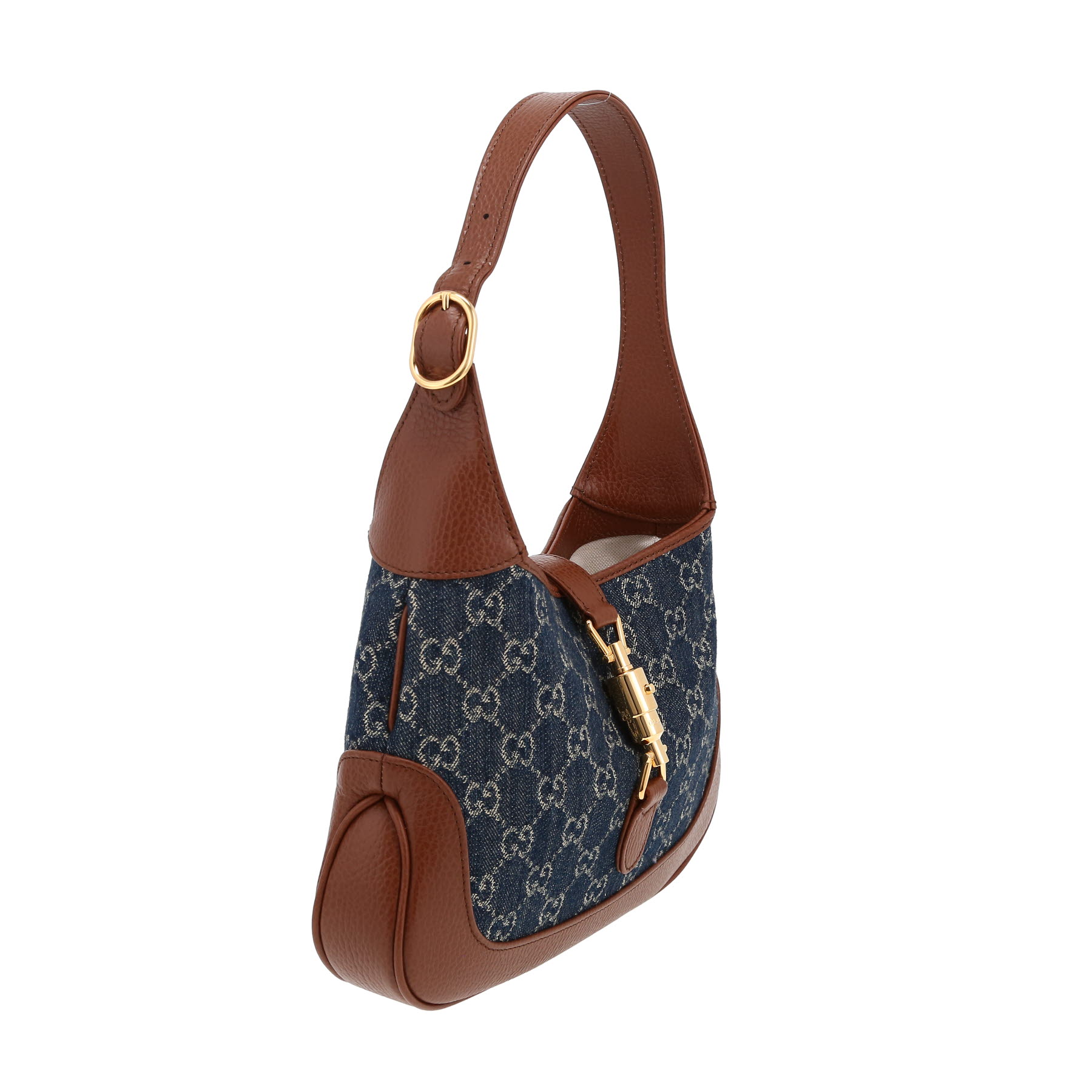 Bolso bandolera Gucci  Jackie en tejido "sûpreme GG" azul y cuero marrón