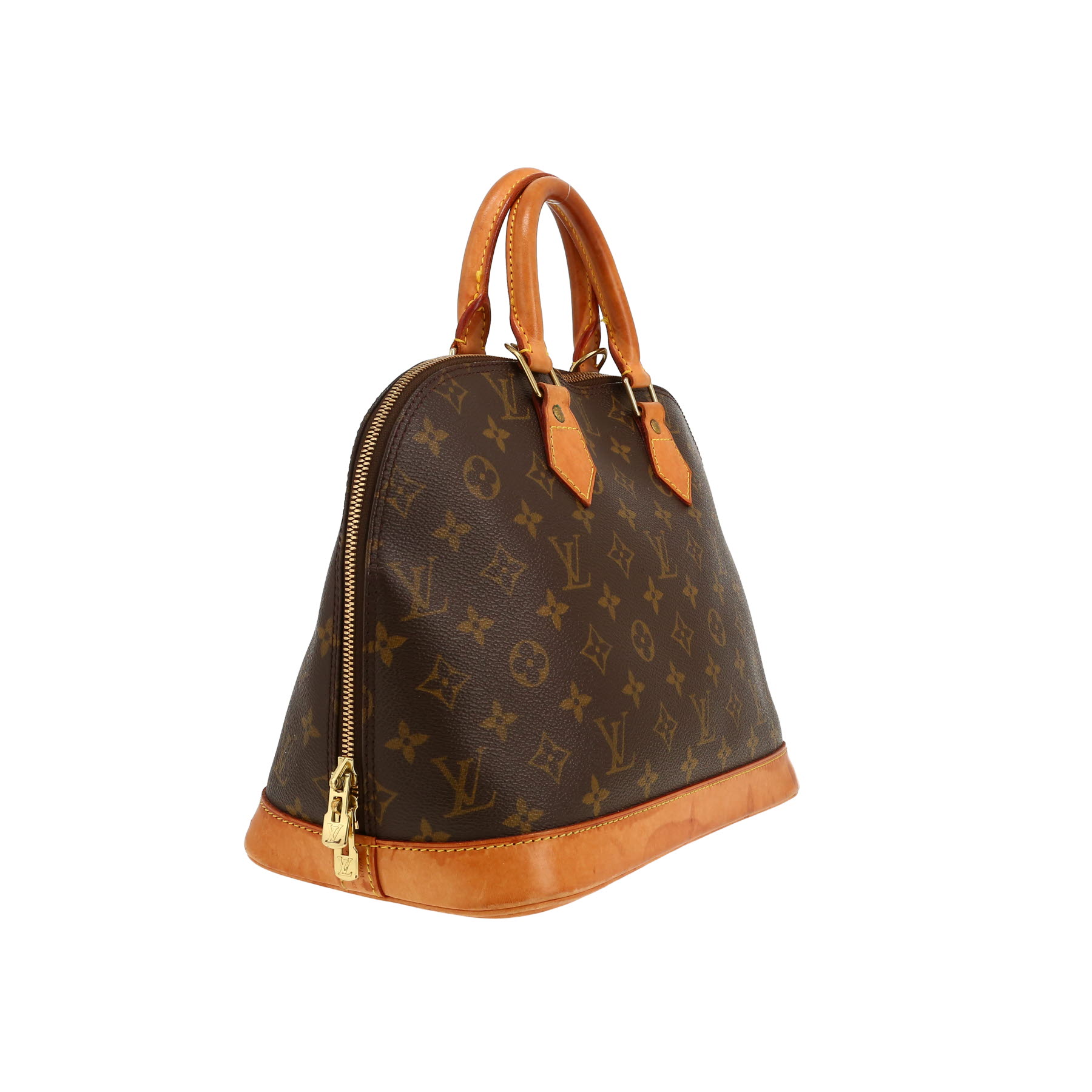 Bolso de mano Louis Vuitton  Alma modelo pequeño  en lona Monogram marrón y cuero natural