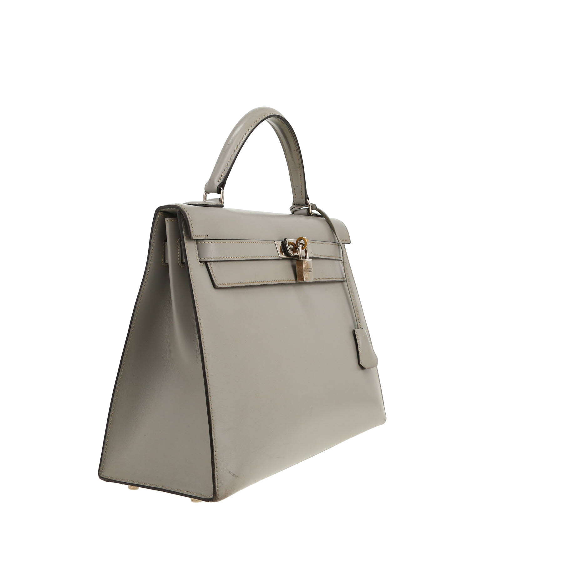 Borsa Hermès  Kelly 32 cm in pelle box grigia