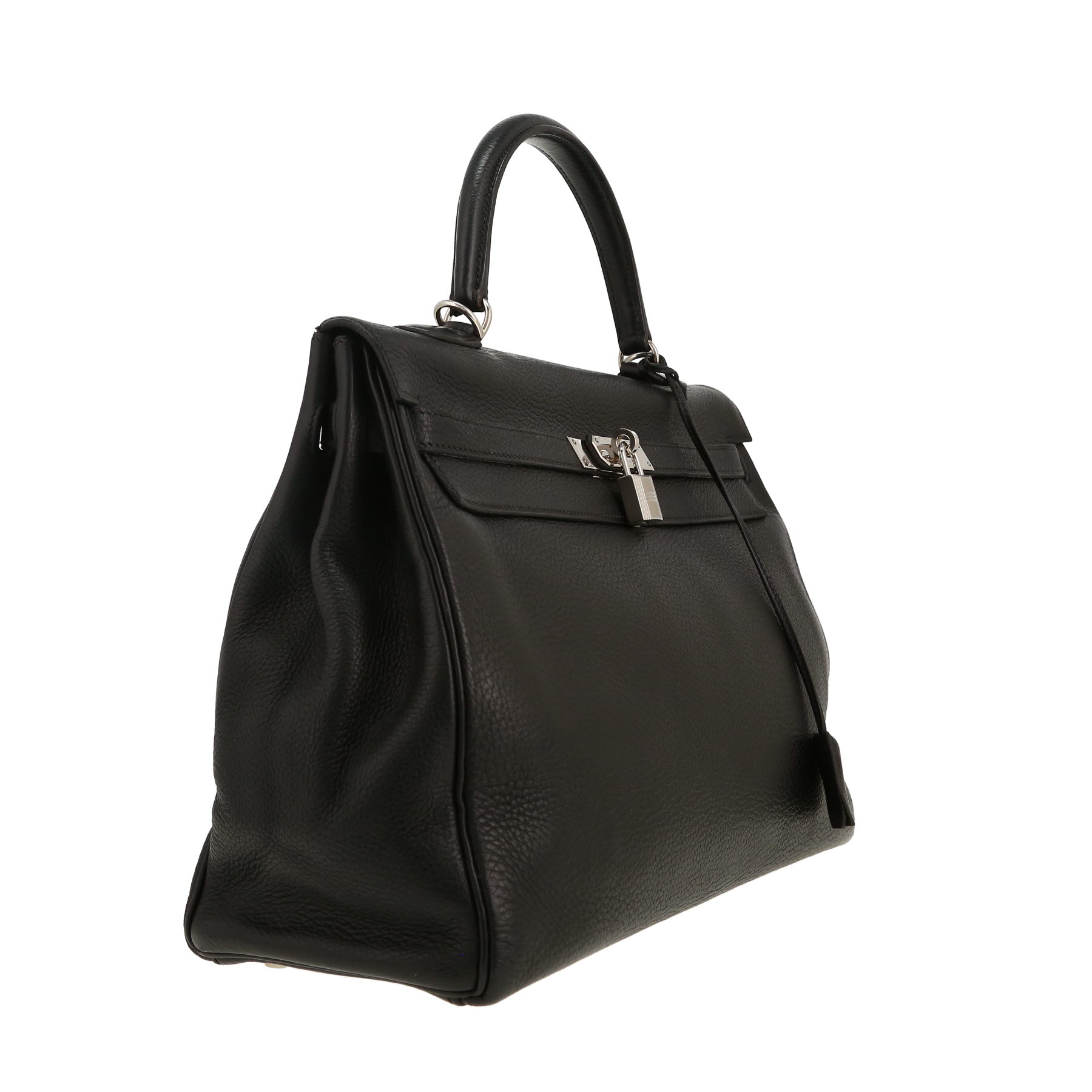 Bolso de mano Hermès  Kelly 35 cm en cuero togo negro