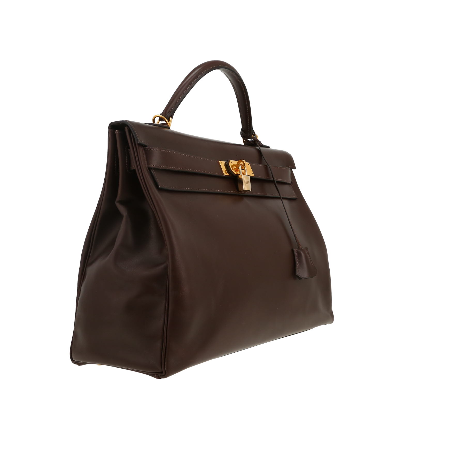 Borsa Hermès  Kelly 40 cm in pelle box marrone