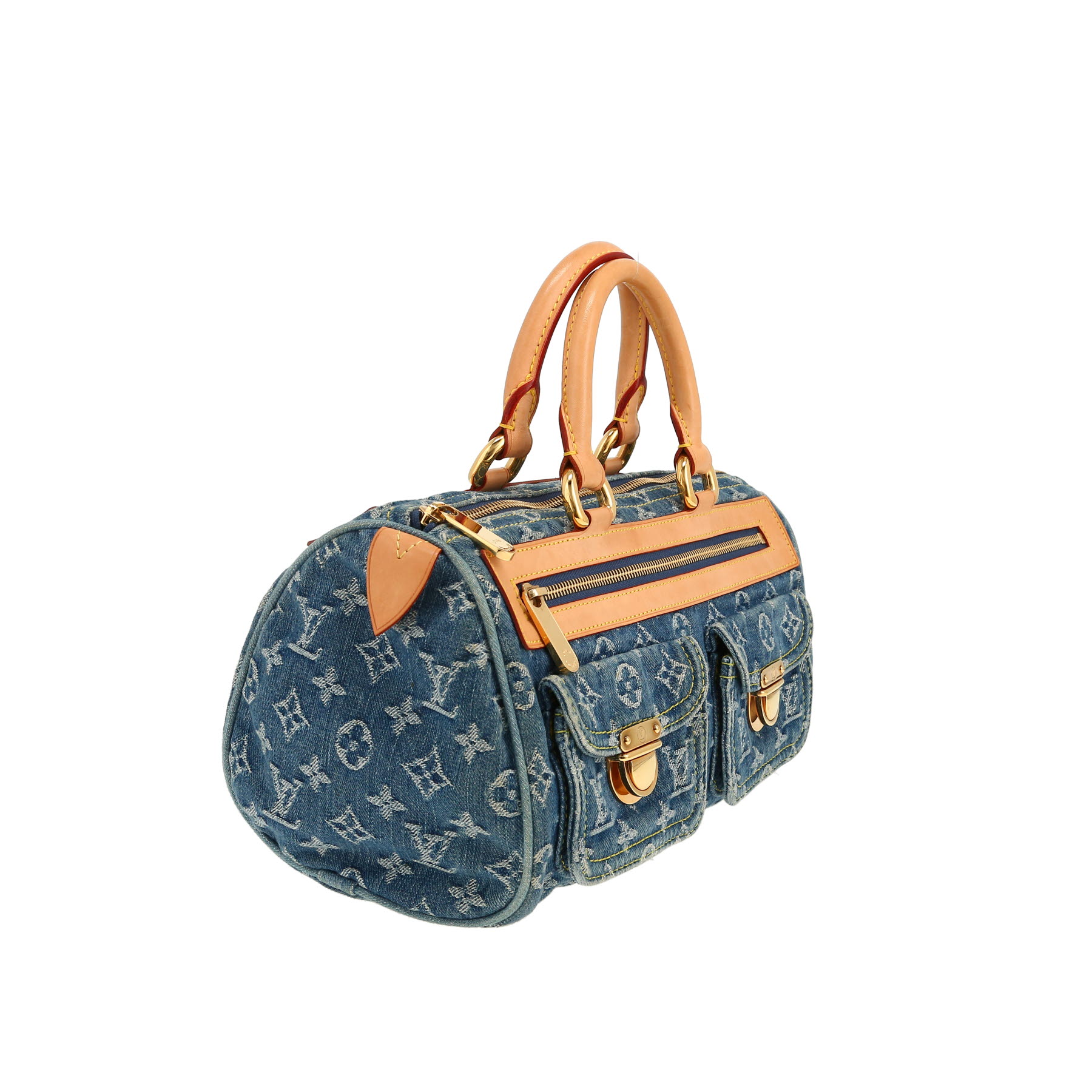 Louis Vuitton  Neo Speedy handbag  in blue monogram denim canvas  and natural leather
