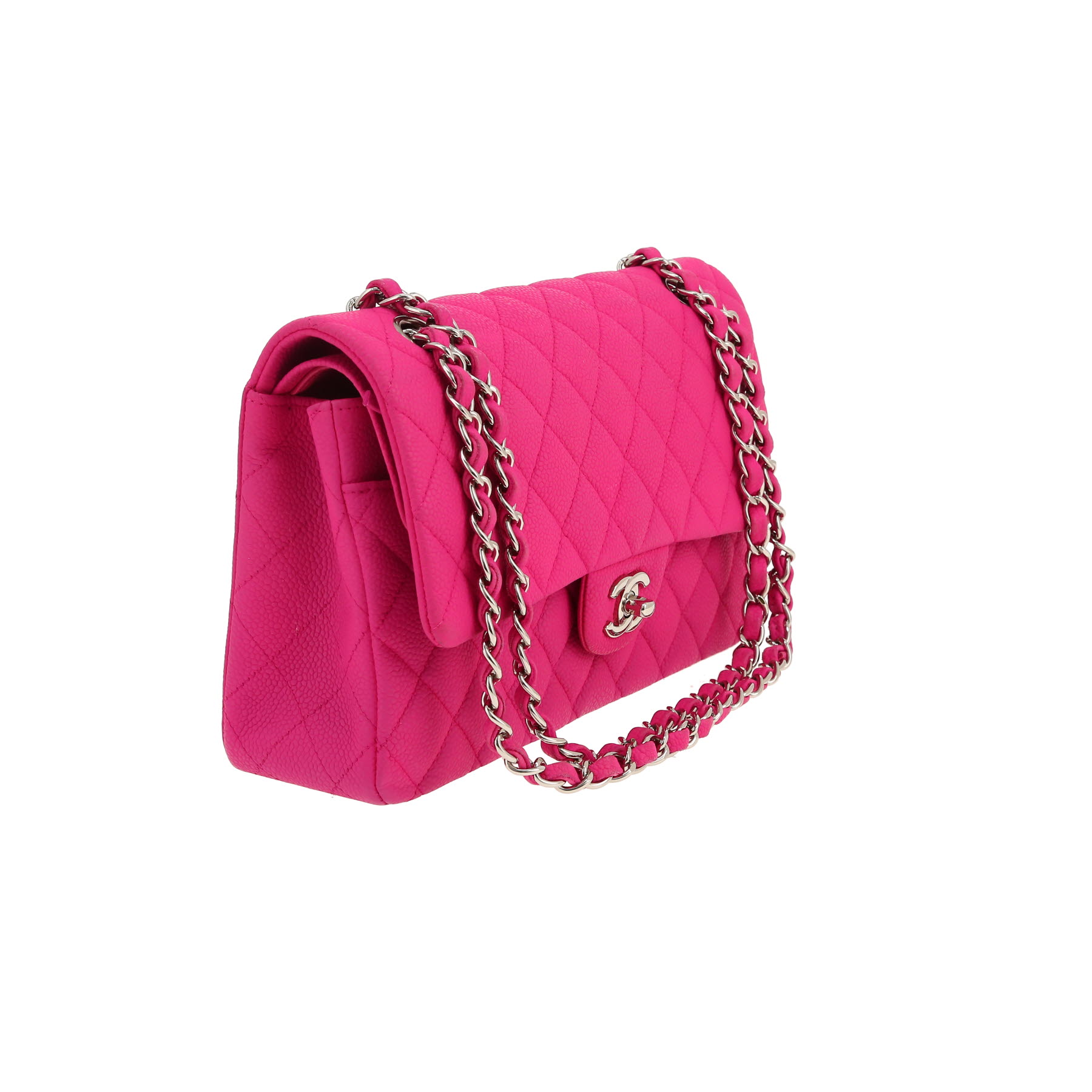Chanel  Timeless Classic handbag  in pink quilted grained leather