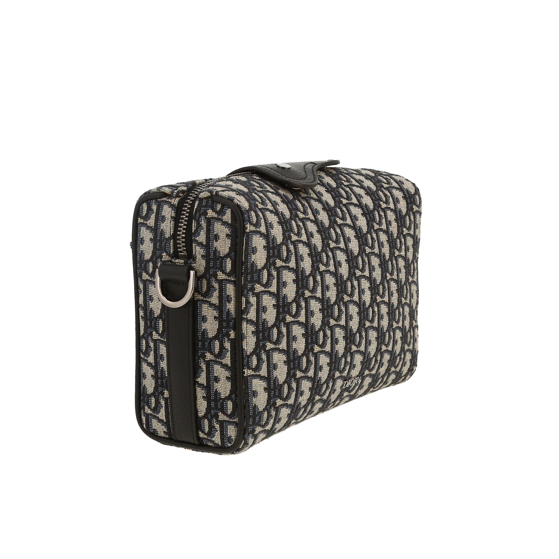 Sac bandoulière Dior  Lingot 22 en toile monogram Oblique bleu-marine