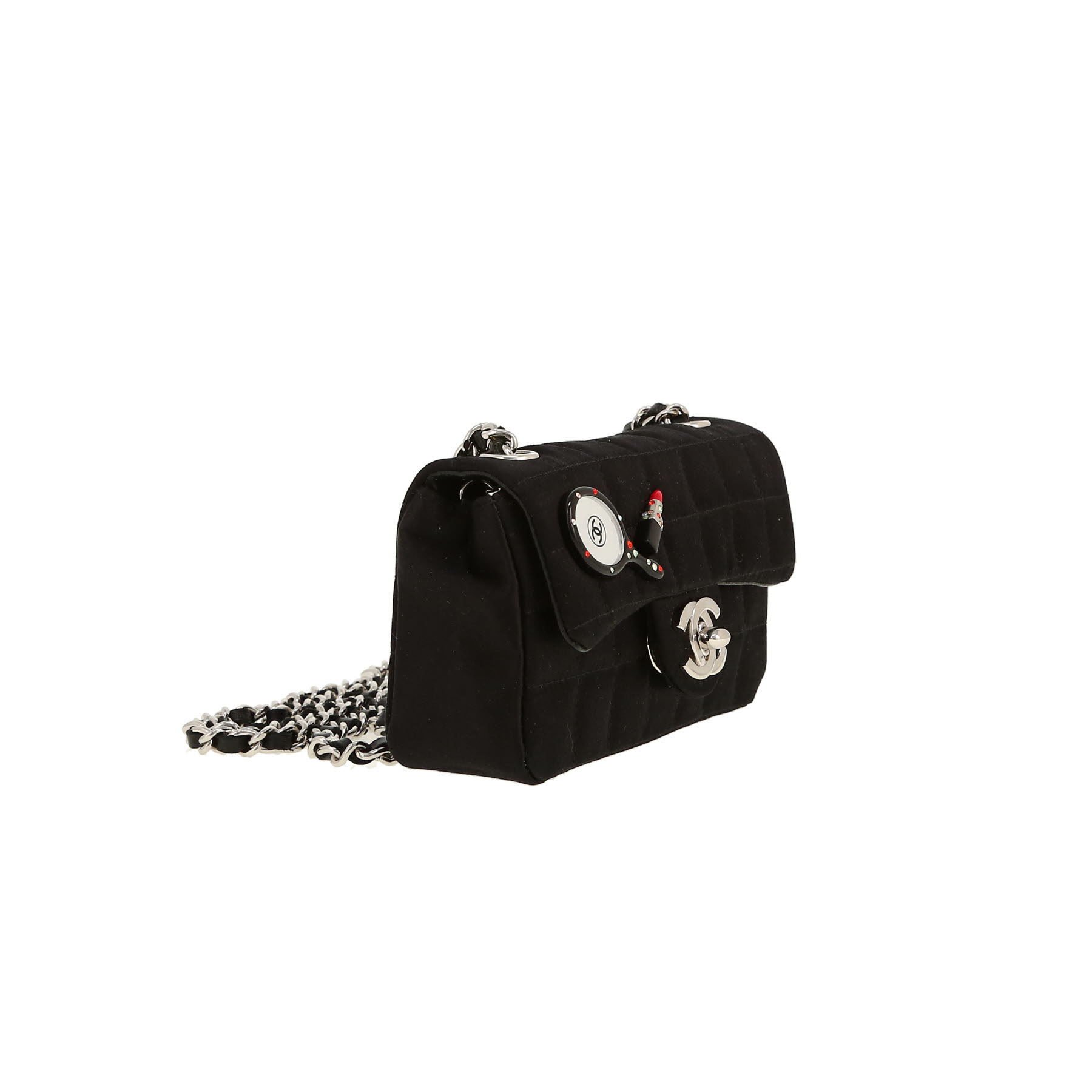 Chanel   shoulder bag  in black satin