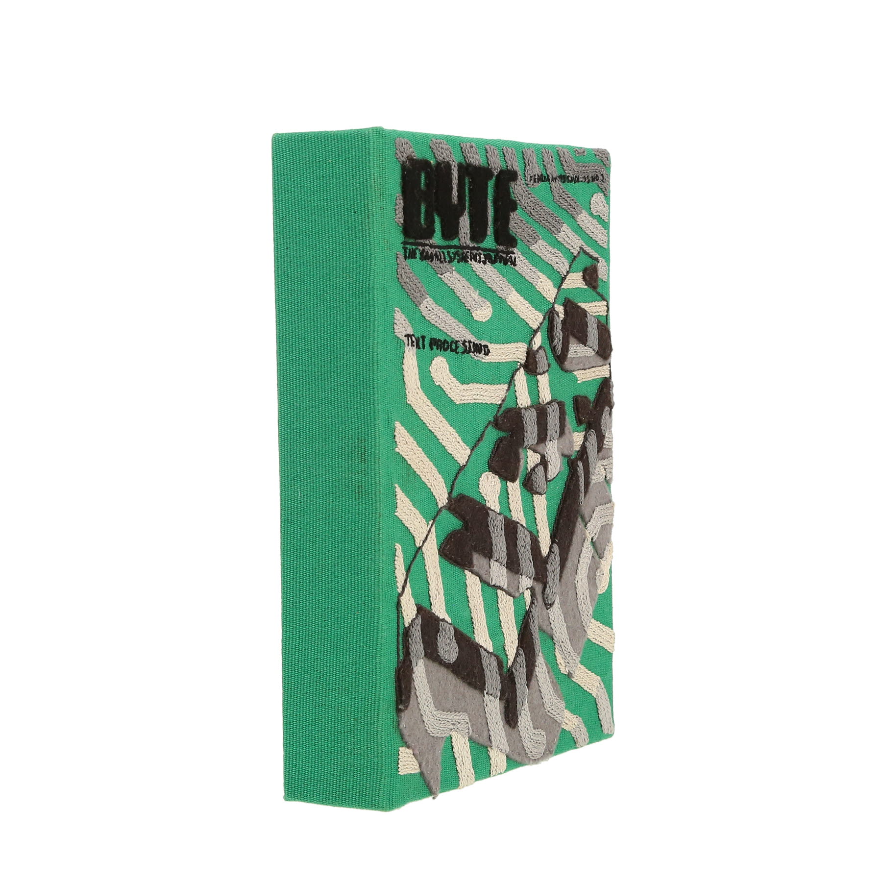 Olympia Le-Tan Byte Byte pouch  in green, beige, black and grey canvas