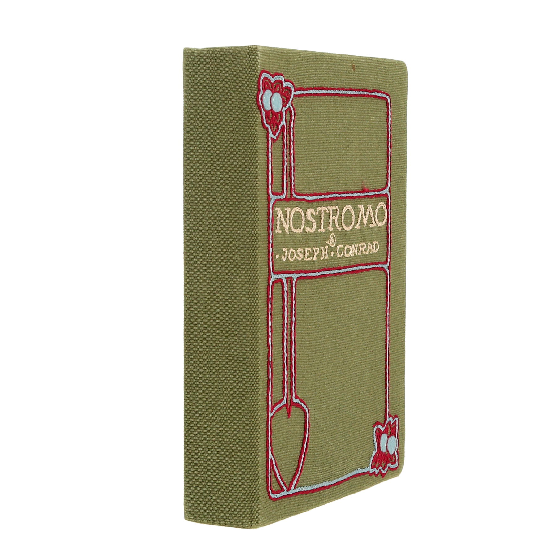 Olympia Le-Tan Demon Telegraph - Ace Magical Magazine pouch  in pigeon blue suede