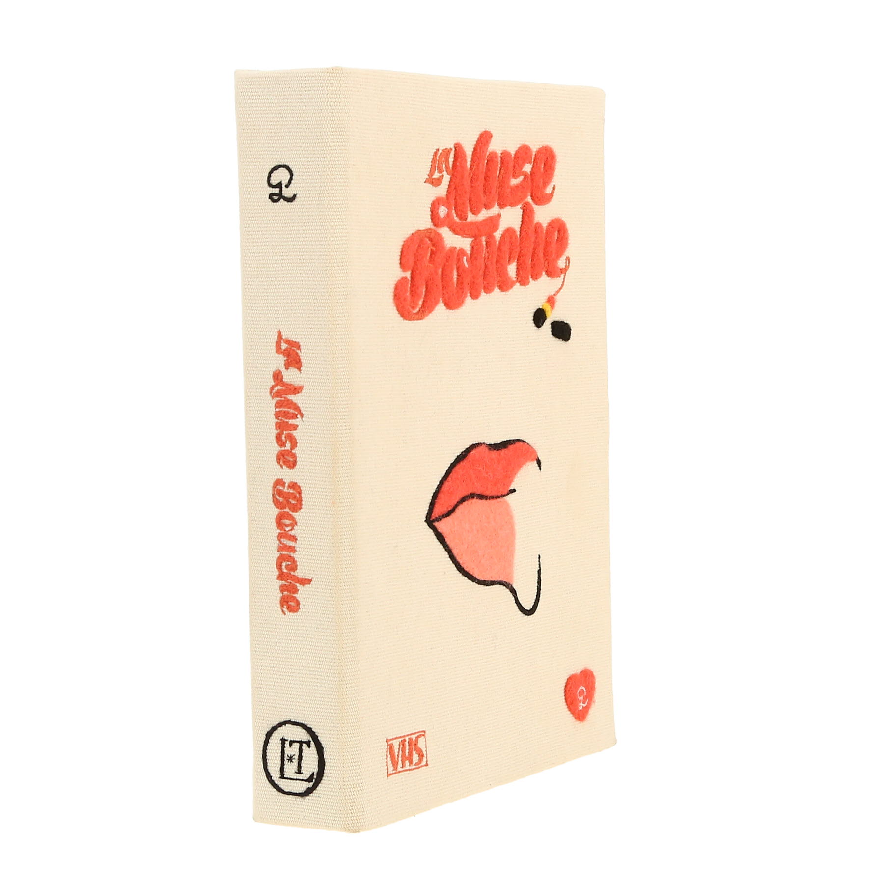 Bolsito de mano Olympia Le-Tan La Muse Bouche en lona beige