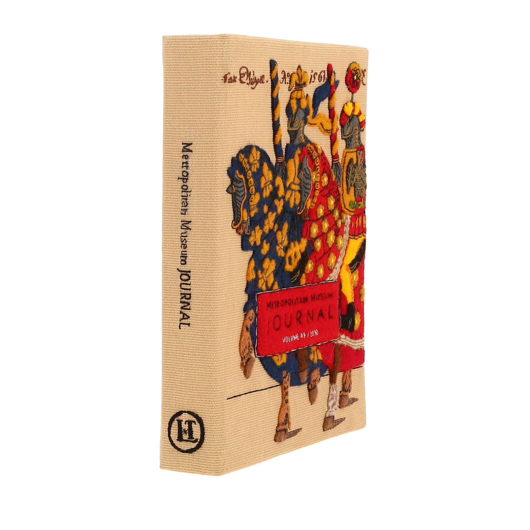 Olympia Le-Tan OLT X THE MET Metropolitan Museum Journal OLT X THE MET Metropolitan Museum Journal pouch  in beige, black, red and yellow canvas