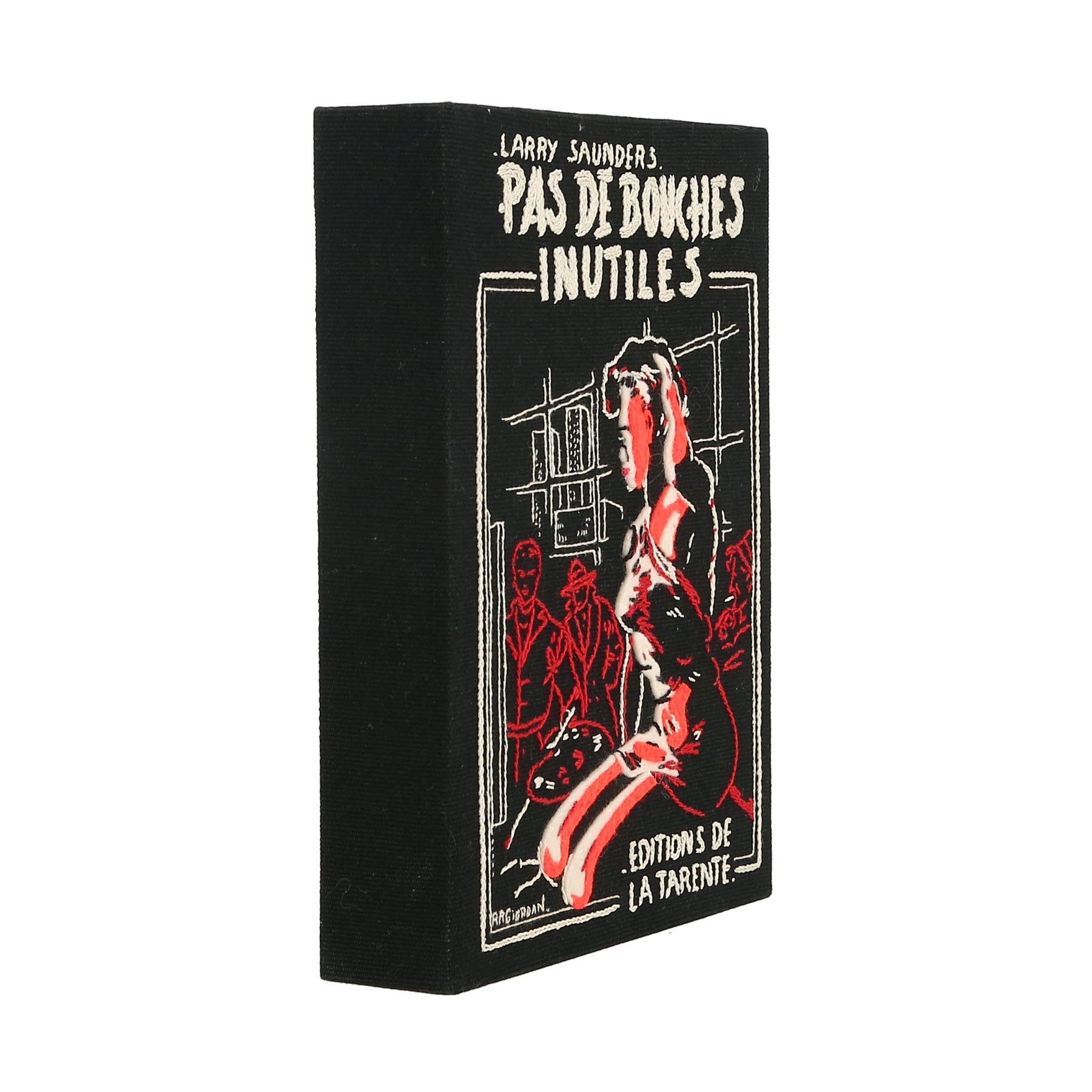 Olympia Le-Tan Pas de Bouches Inutiles Pas de Bouches Inutiles pouch  in black, white and red canvas