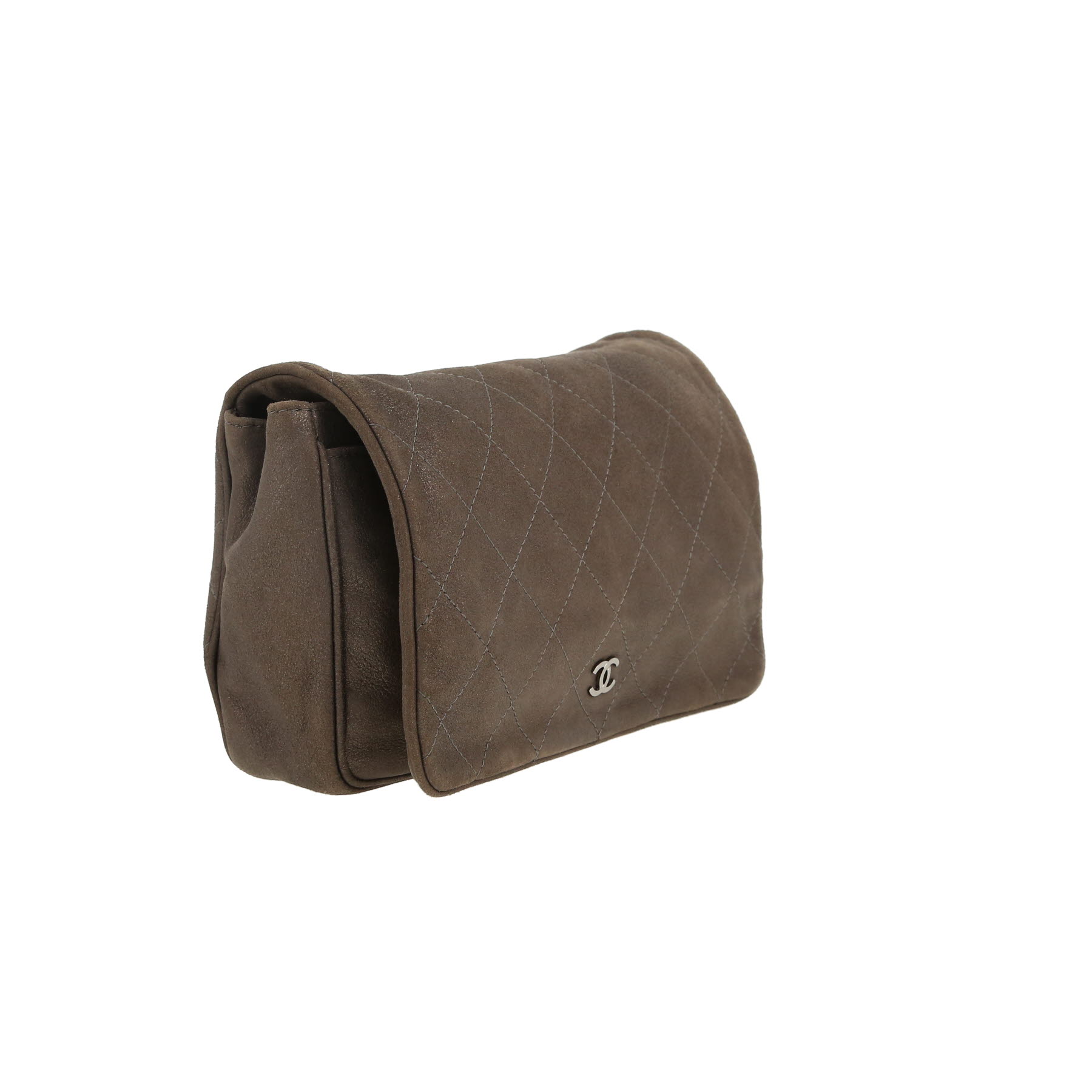 Chanel   shoulder bag  in brown glittering leather