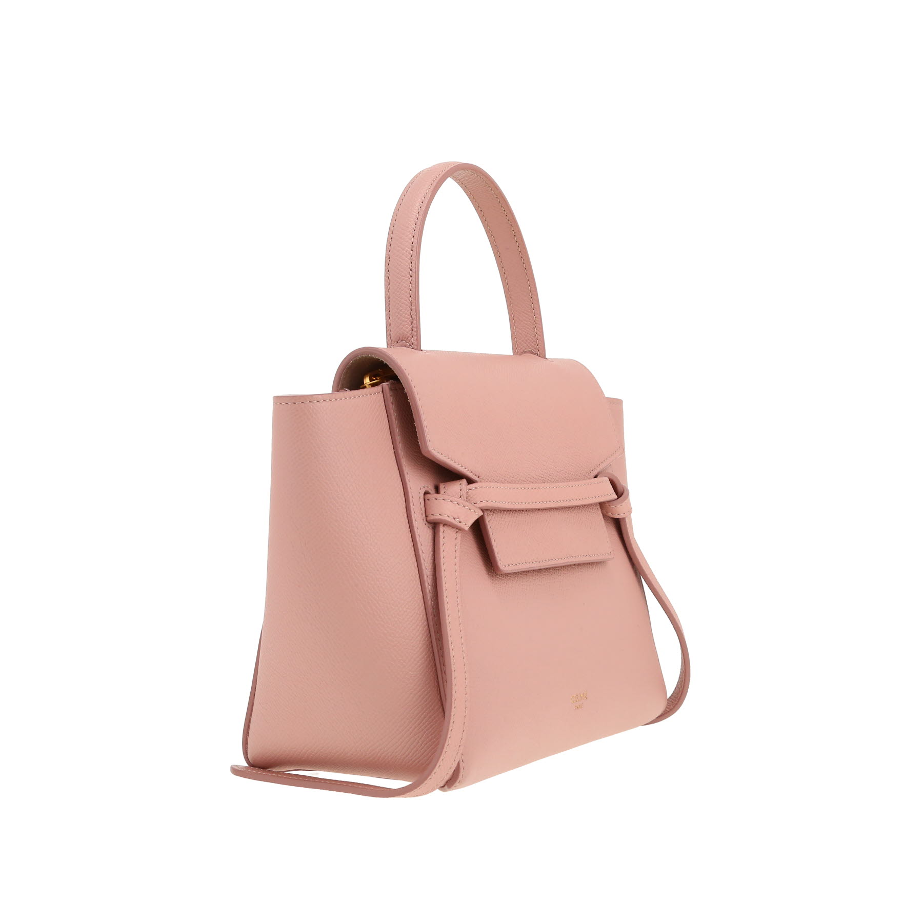 Borsa a tracolla Celine  Belt Nano in pelle martellata rosa