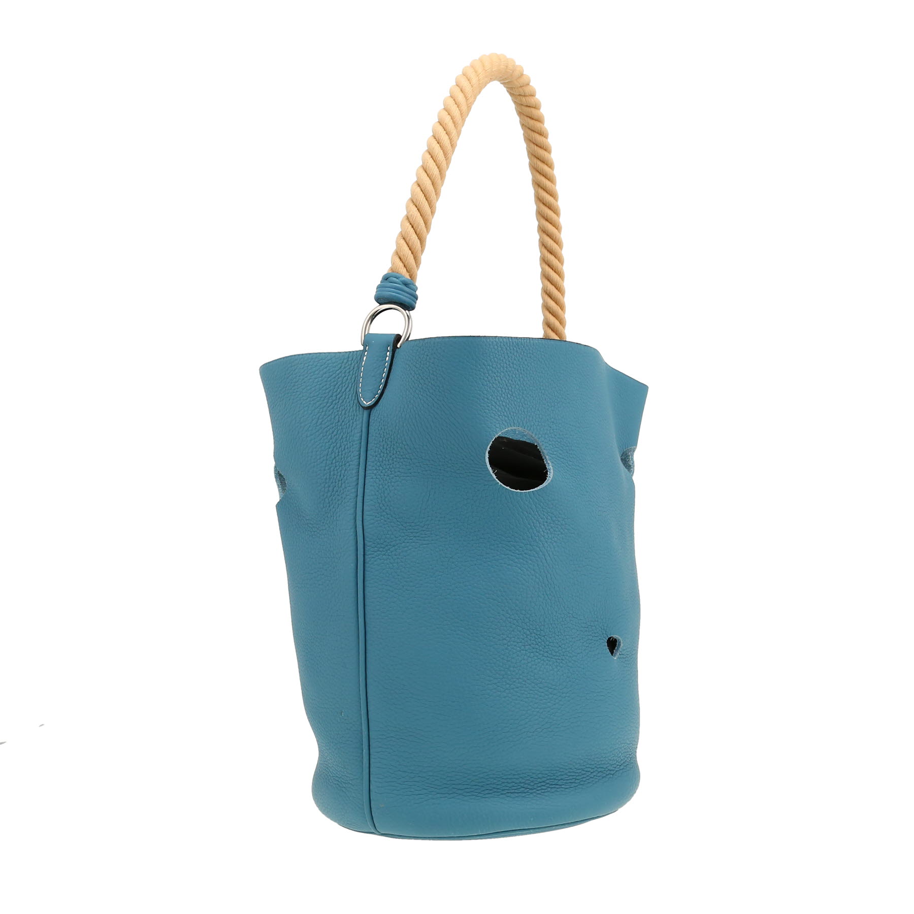 Hermès  Mangeoire handbag  in blue jean togo leather