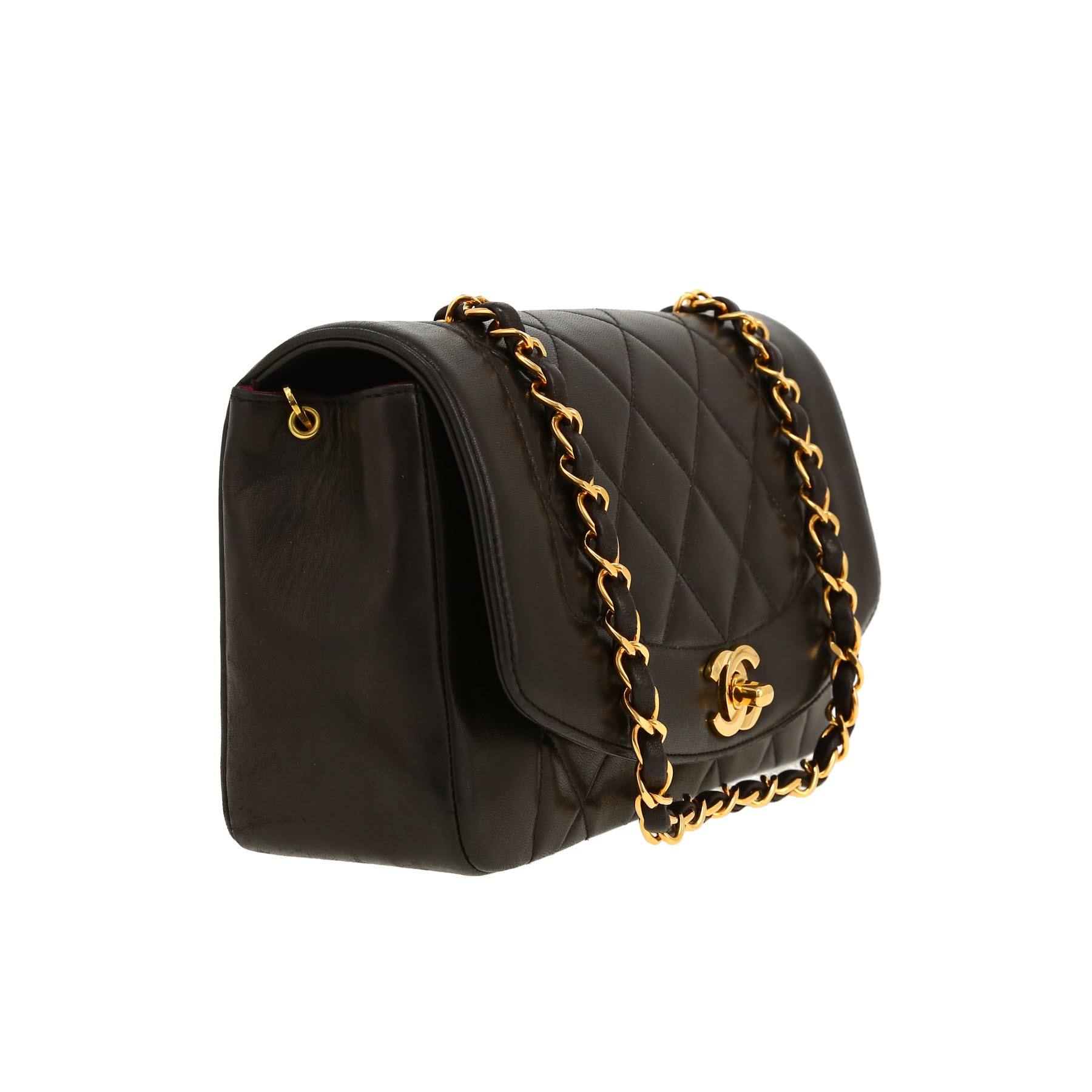 Borsa a tracolla Chanel  Diana in pelle trapuntata nera