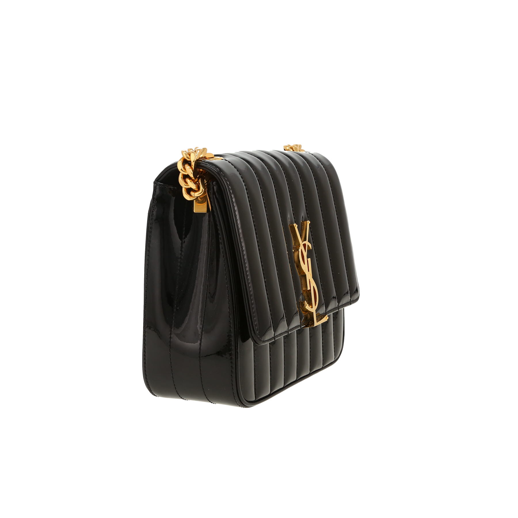 Saint Laurent  Vicky small model  shoulder bag  in black patent leather