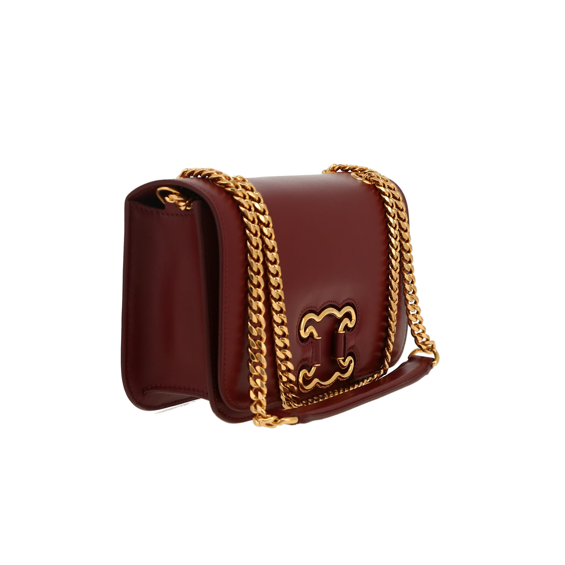 Sac à main Celine  Frame en cuir bordeaux