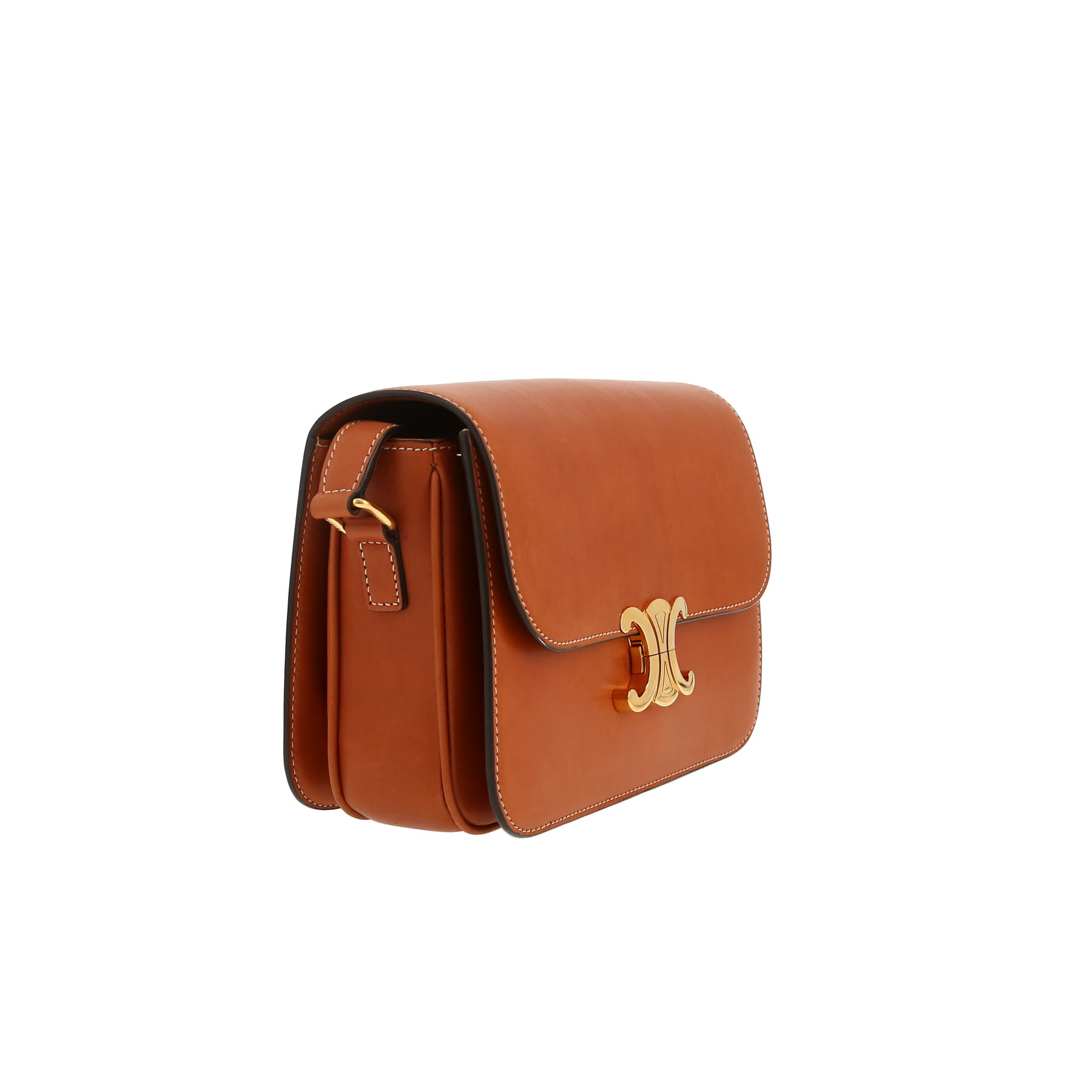 Celine  Triomphe shoulder bag  tan natural leather