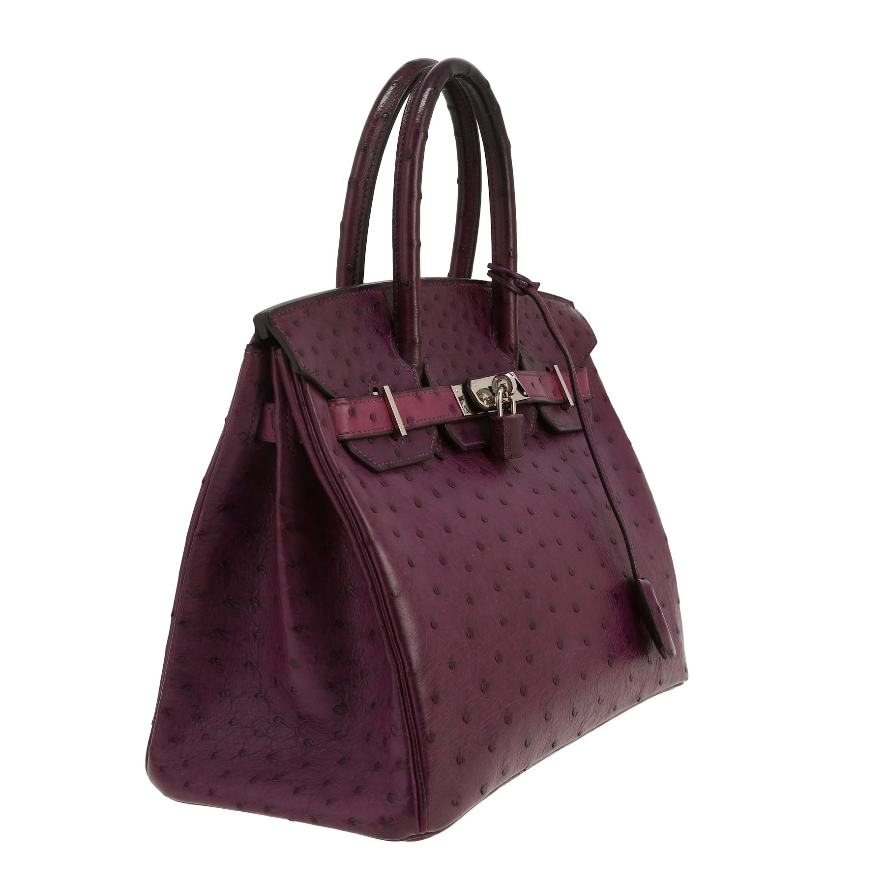 Hermès  Birkin 30 cm handbag  in purple ostrich leather