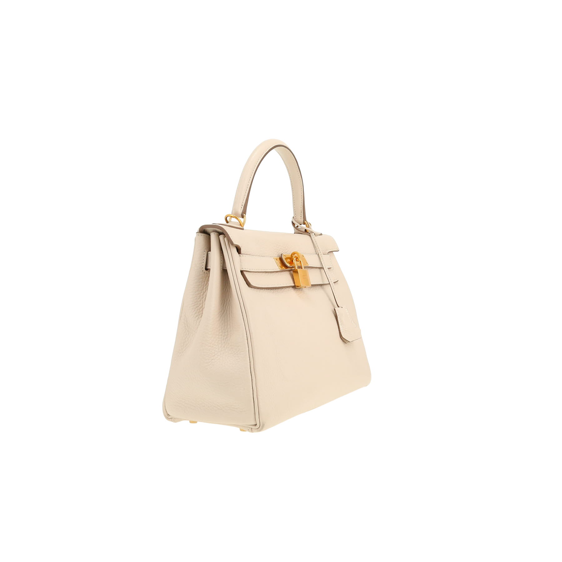 Bolso de mano Hermès  Kelly 28 cm en cuero taurillon clémence Craie