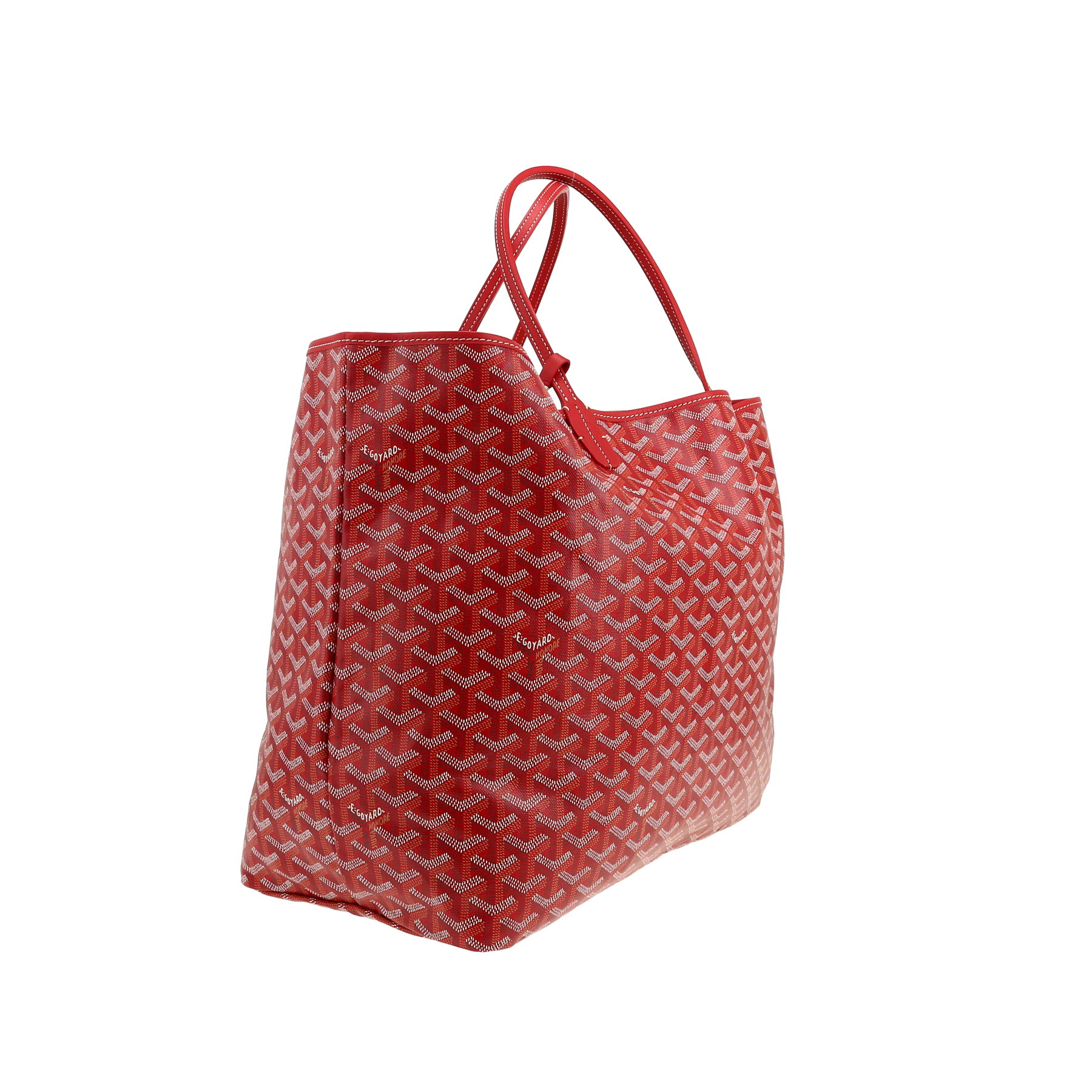 Goyard  Saint-Louis shopping bag  in red Goyard canvas  and red leather