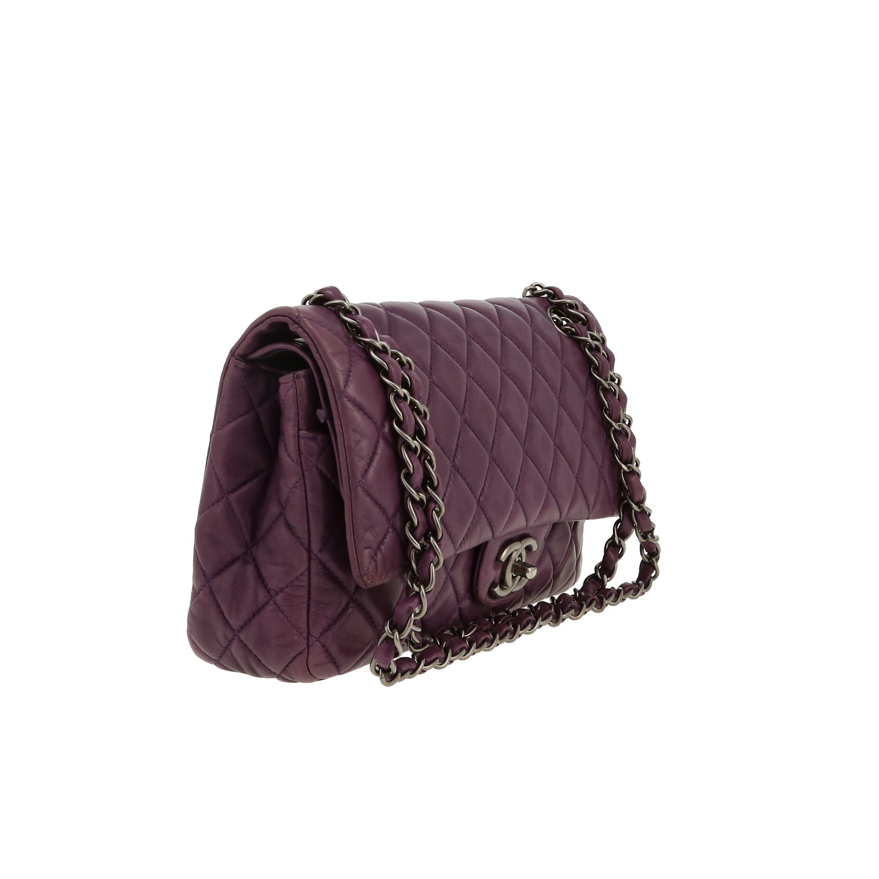 Chanel  Timeless Classic handbag  in purple quilted leather