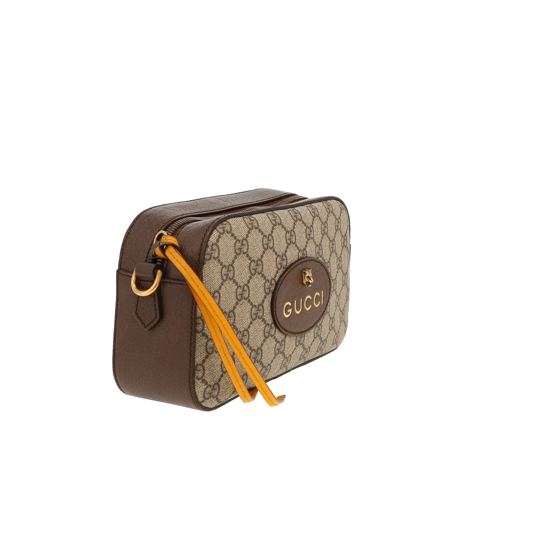Gucci  Néo Vintage shoulder bag  in beige monogram canvas  and brown leather