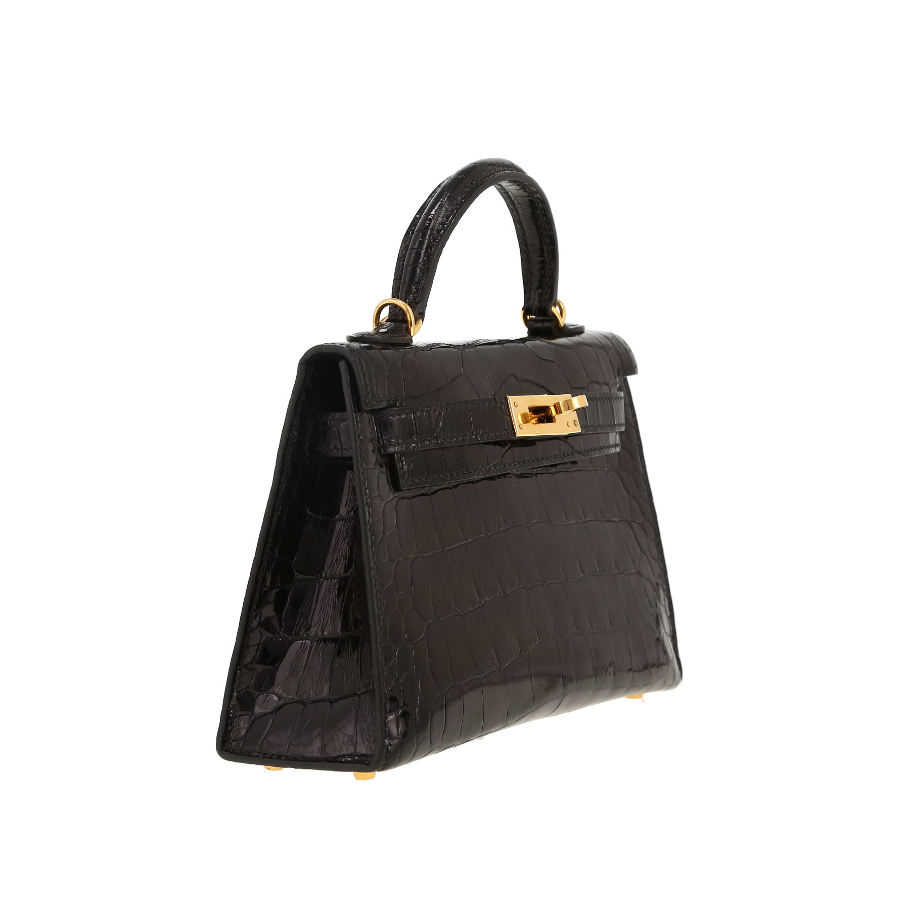 Hermès  Kelly 20 cm shoulder bag  in black alligator