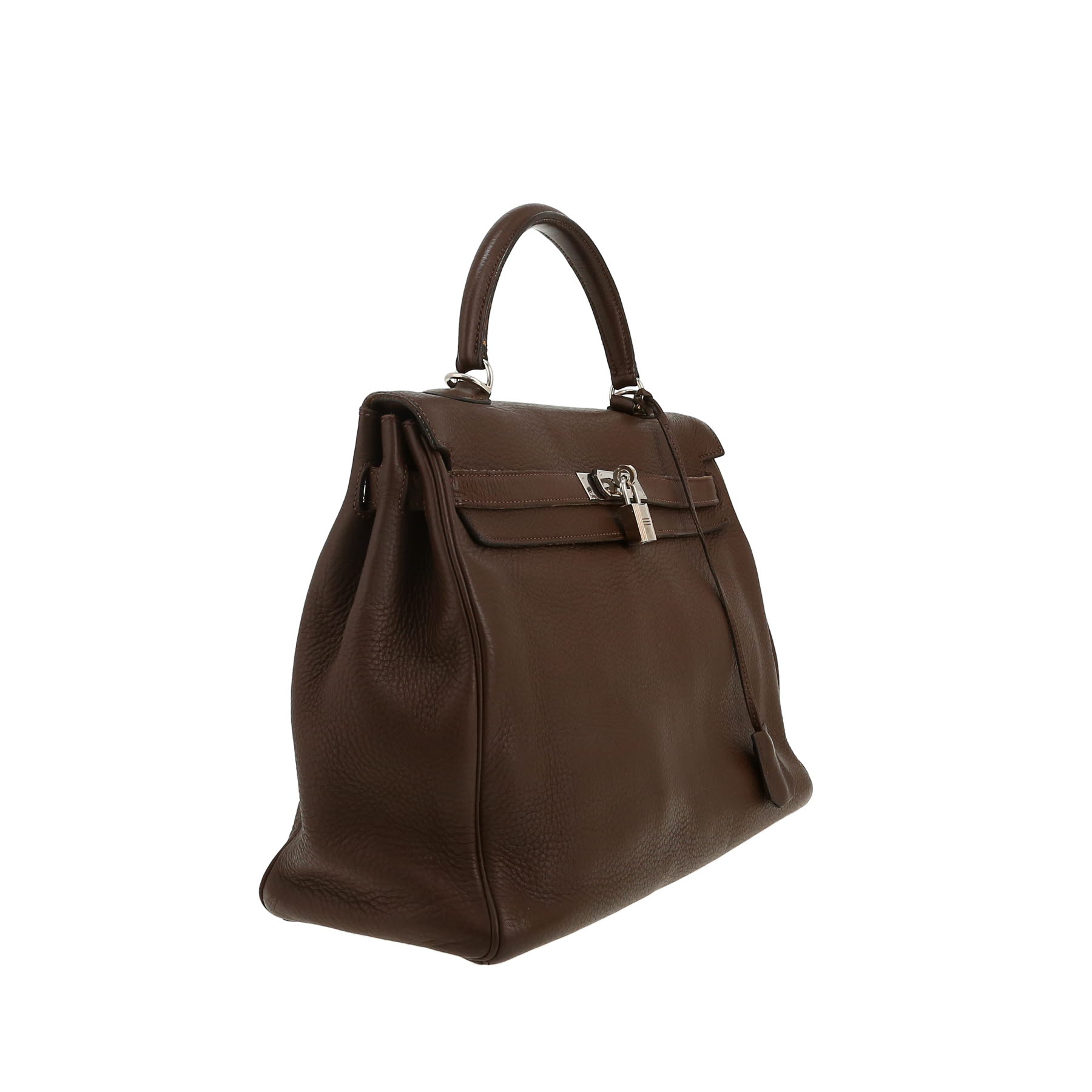Hermès  Kelly 35 cm handbag  in brown leather taurillon clémence