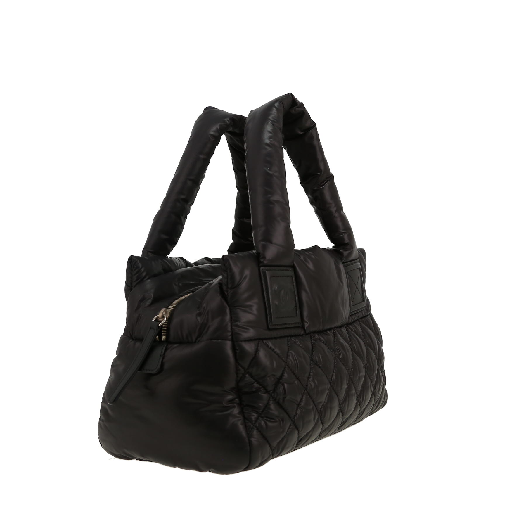 Chanel  Coco Cocoon small model  handbag  in black quilted canvas  and black leather