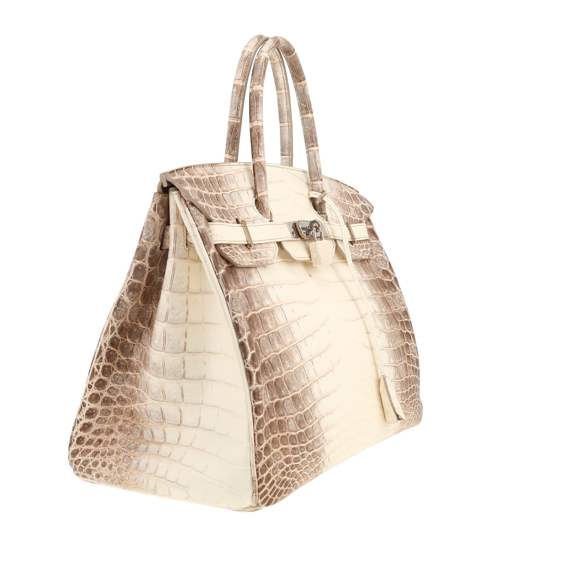 Bolso de mano Hermès  Birkin 35 cm Himalaya en cocodrilo niloticus blanco