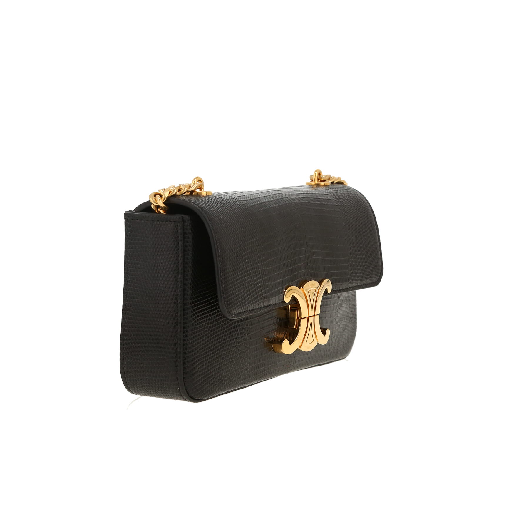Borsa Celine  Claude in lucertola nera
