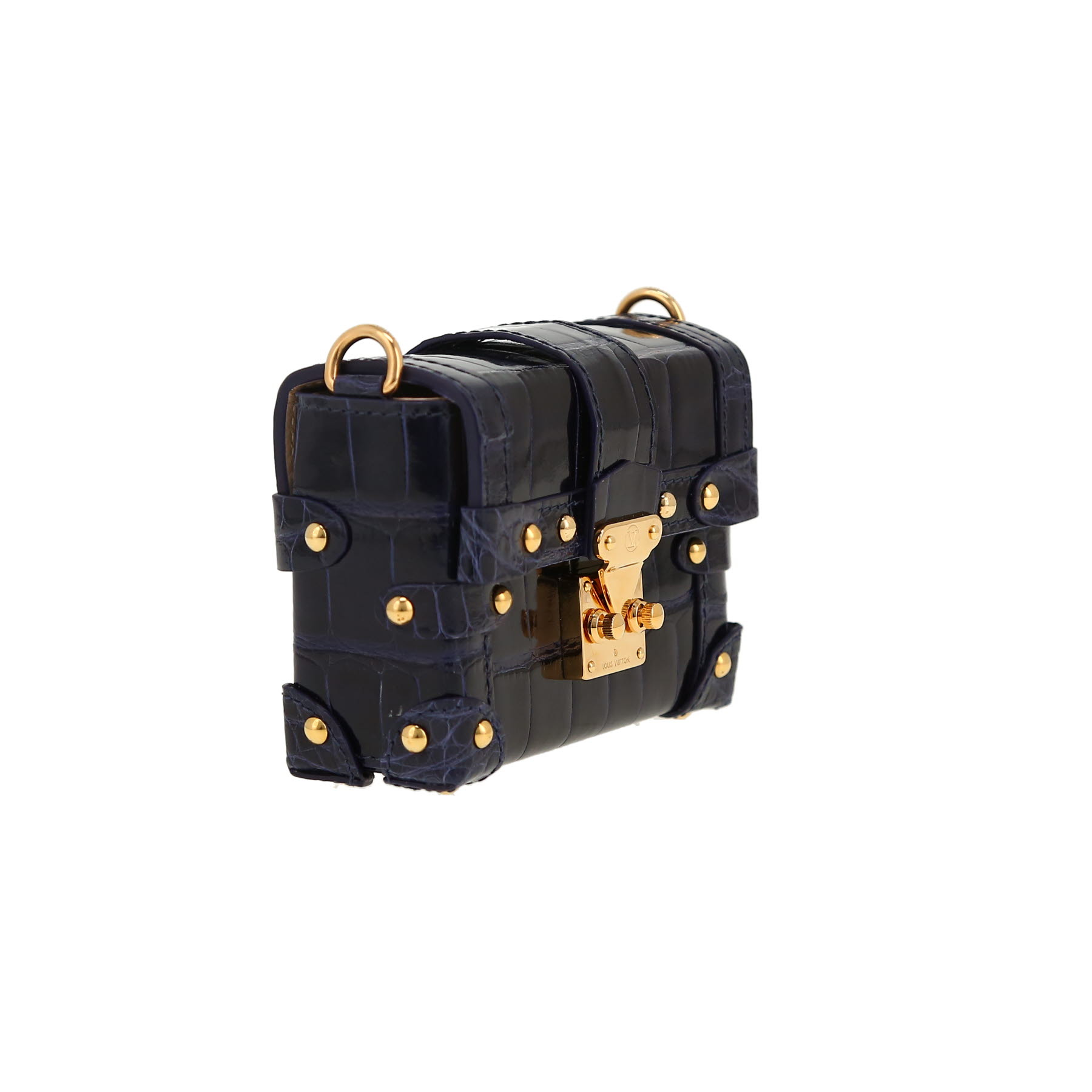 Bauletto Louis Vuitton  Petite Malle mini  in coccodrillo blu marino