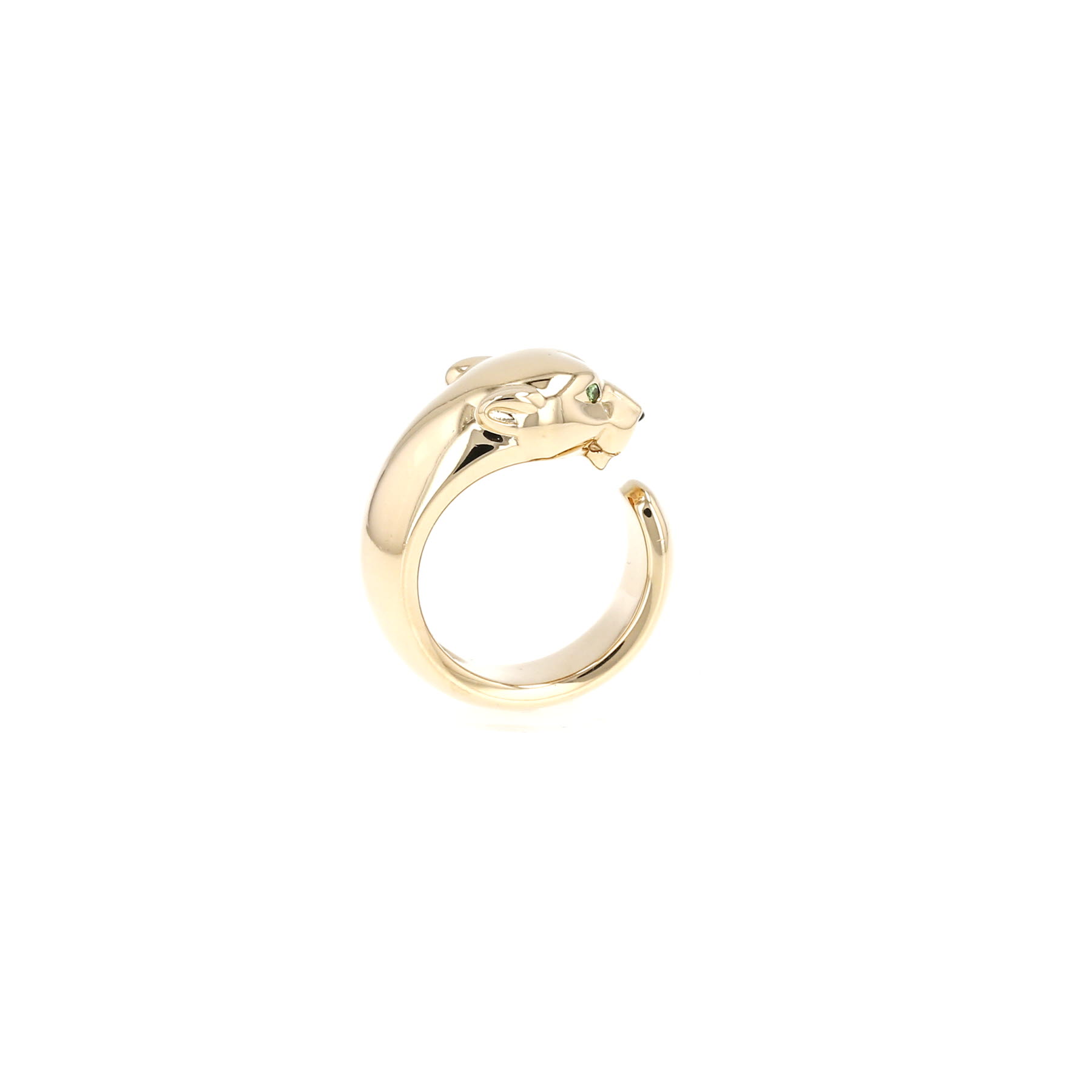 Cartier Panthère medium model ring in yellow gold, tsavorites and onyx