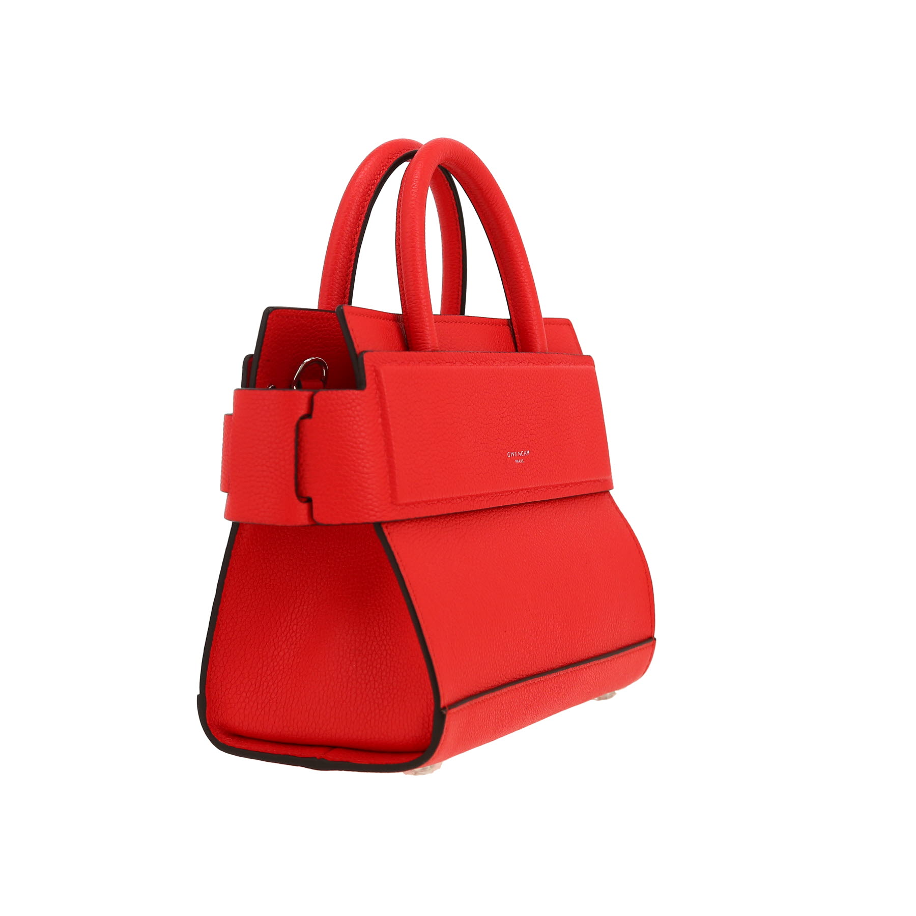Borsa a tracolla Givenchy  Horizon modello piccolo  in pelle martellata rossa